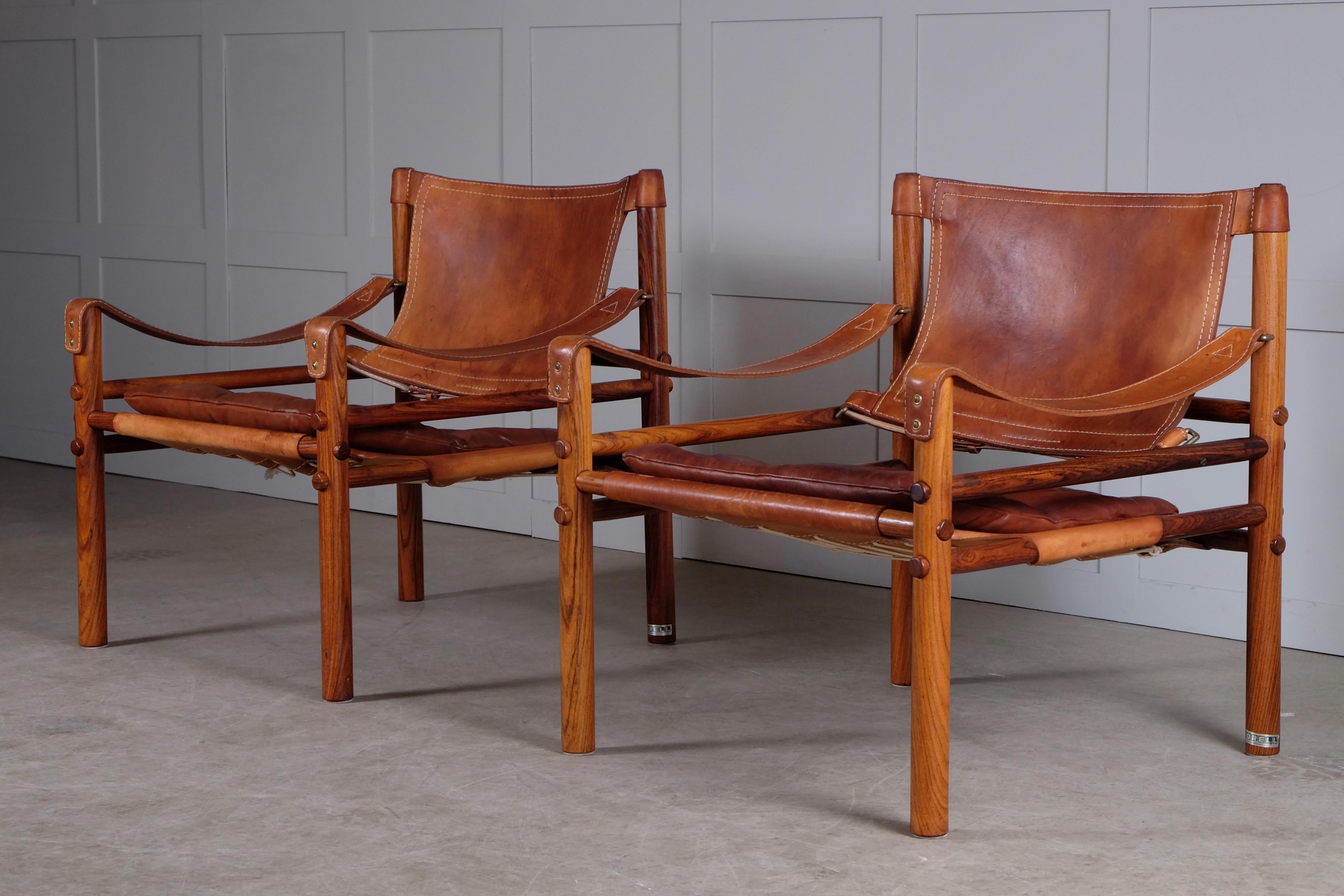 Pair of Arne Norell Easy Chairs Model Sirocco, 1960s 10