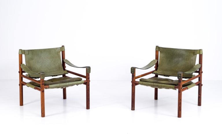 Pair of Arne Norell Easy Chairs Model Sirocco, 1960s For Sale 10