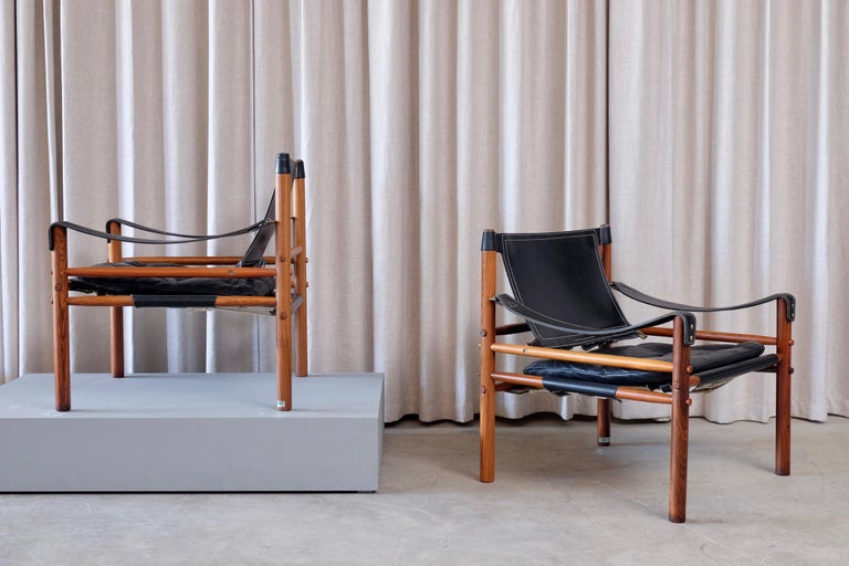 Scandinavian Modern Pair of Arne Norell Easy Chairs Model Sirocco, 1960s