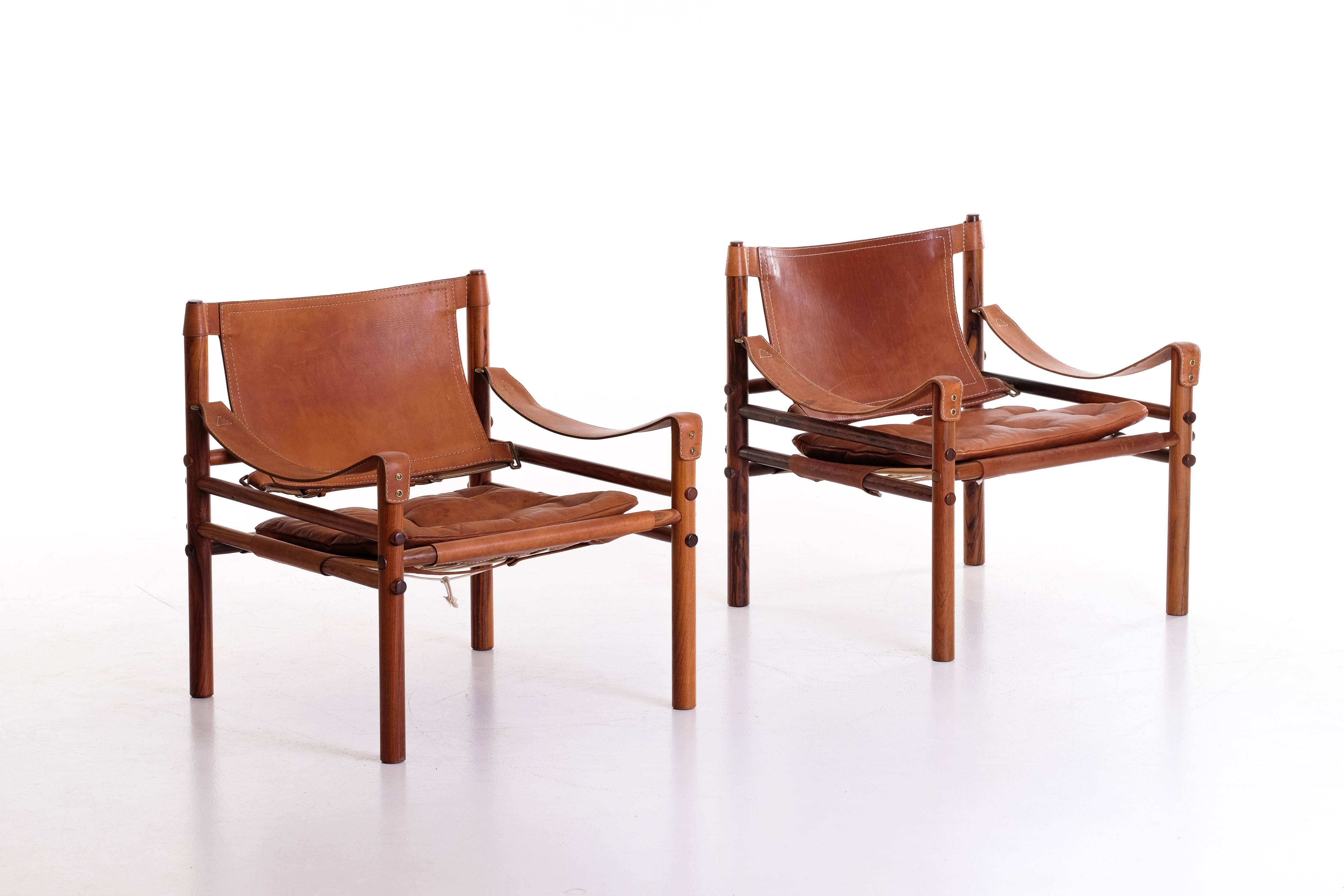 Scandinavian Modern Pair of Arne Norell Easy Chairs Model Sirocco, 1960s For Sale
