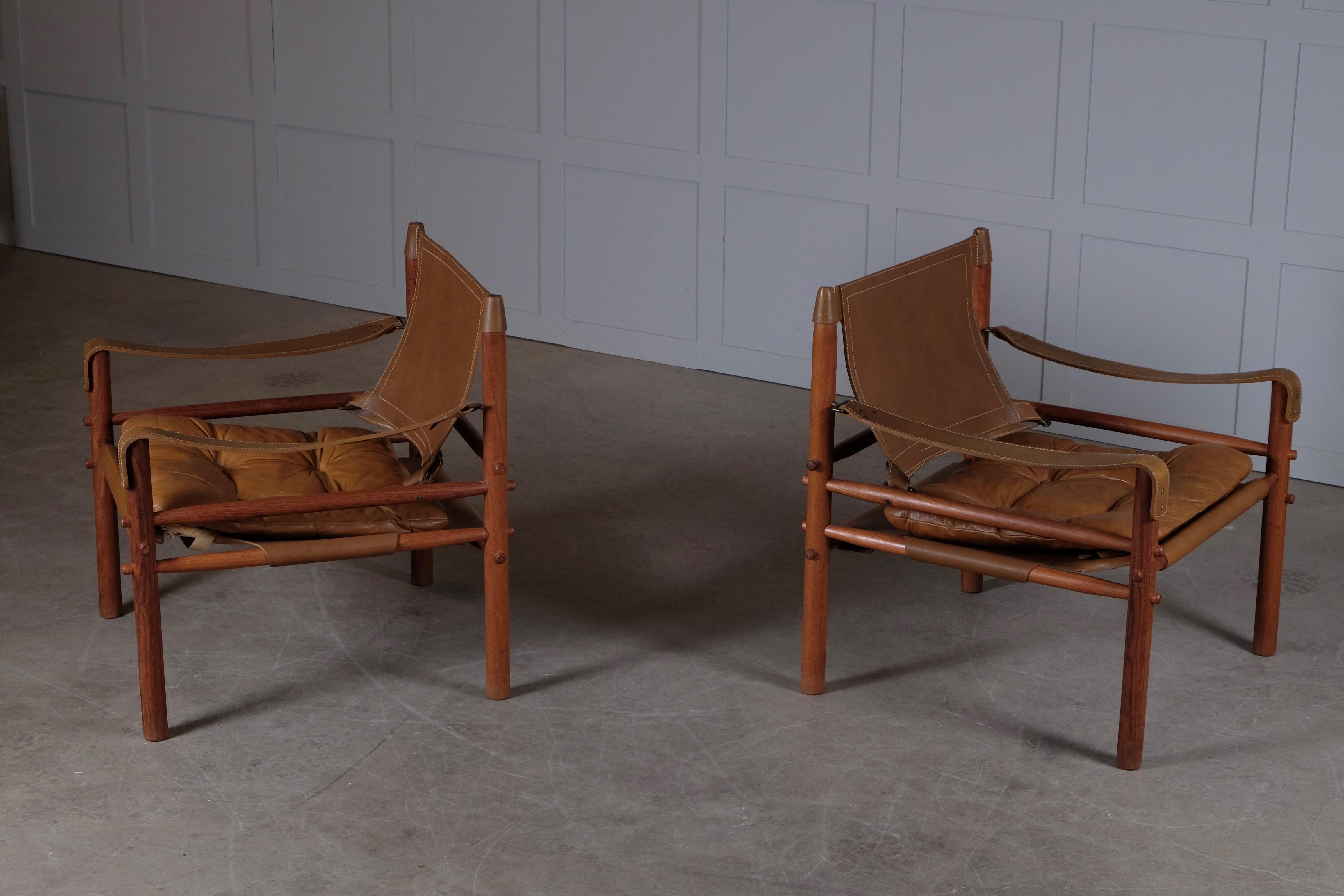 Colombian Pair of Arne Norell Easy Chairs Model Sirocco, 1960s