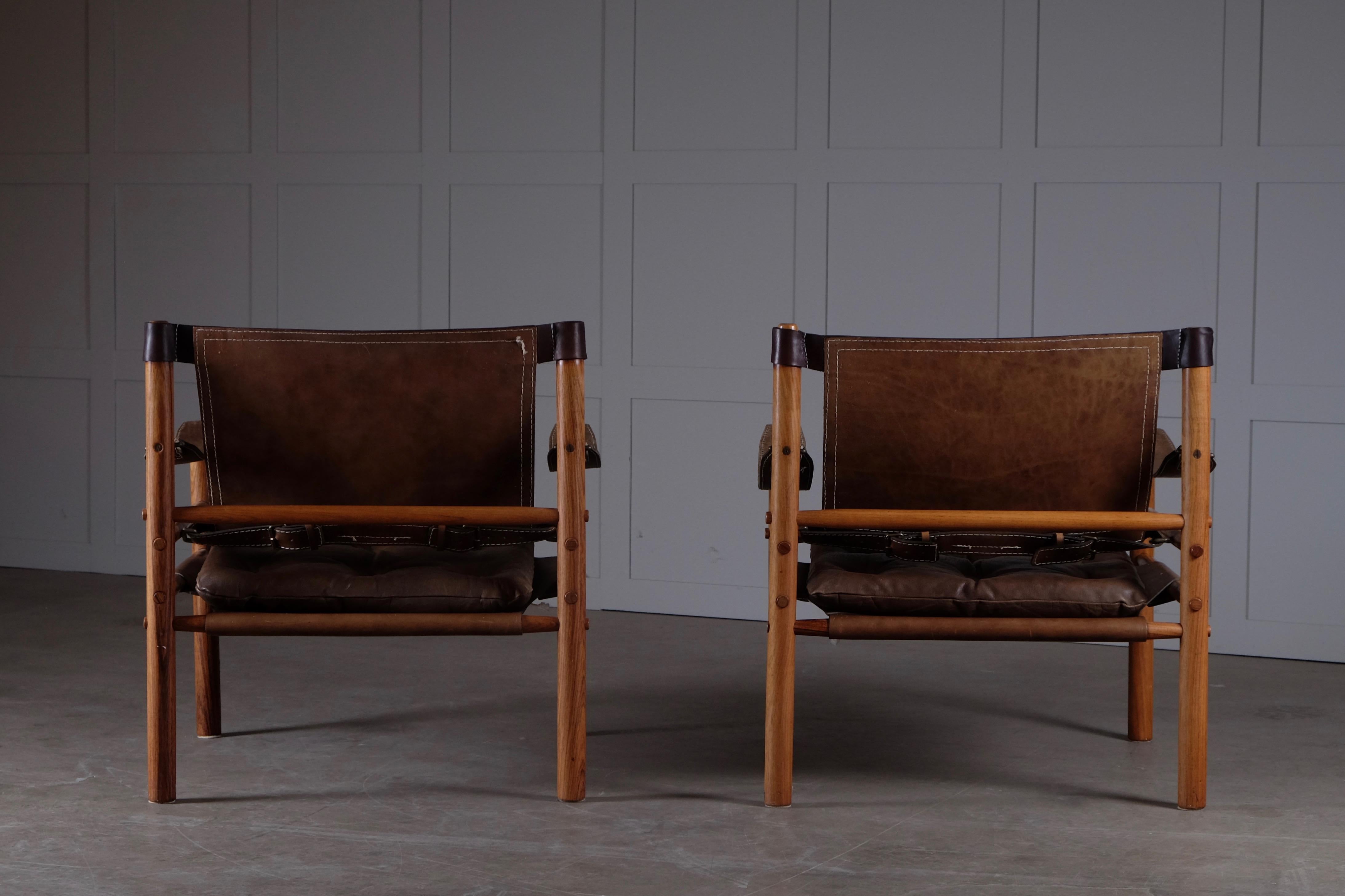 Swedish Pair of Arne Norell Easy Chairs Model Sirocco, 1960s