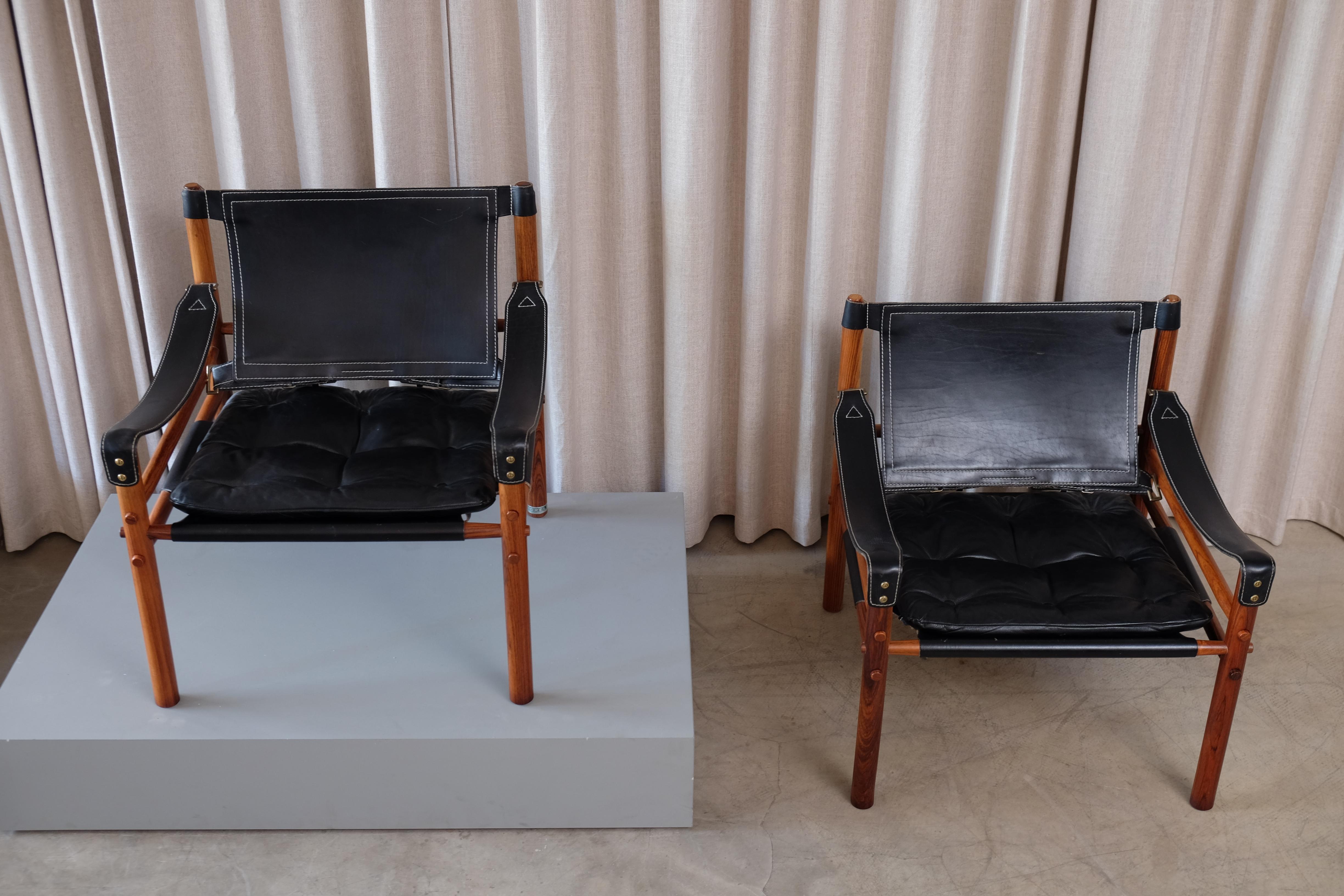 Mid-20th Century Pair of Arne Norell Easy Chairs Model Sirocco, 1960s