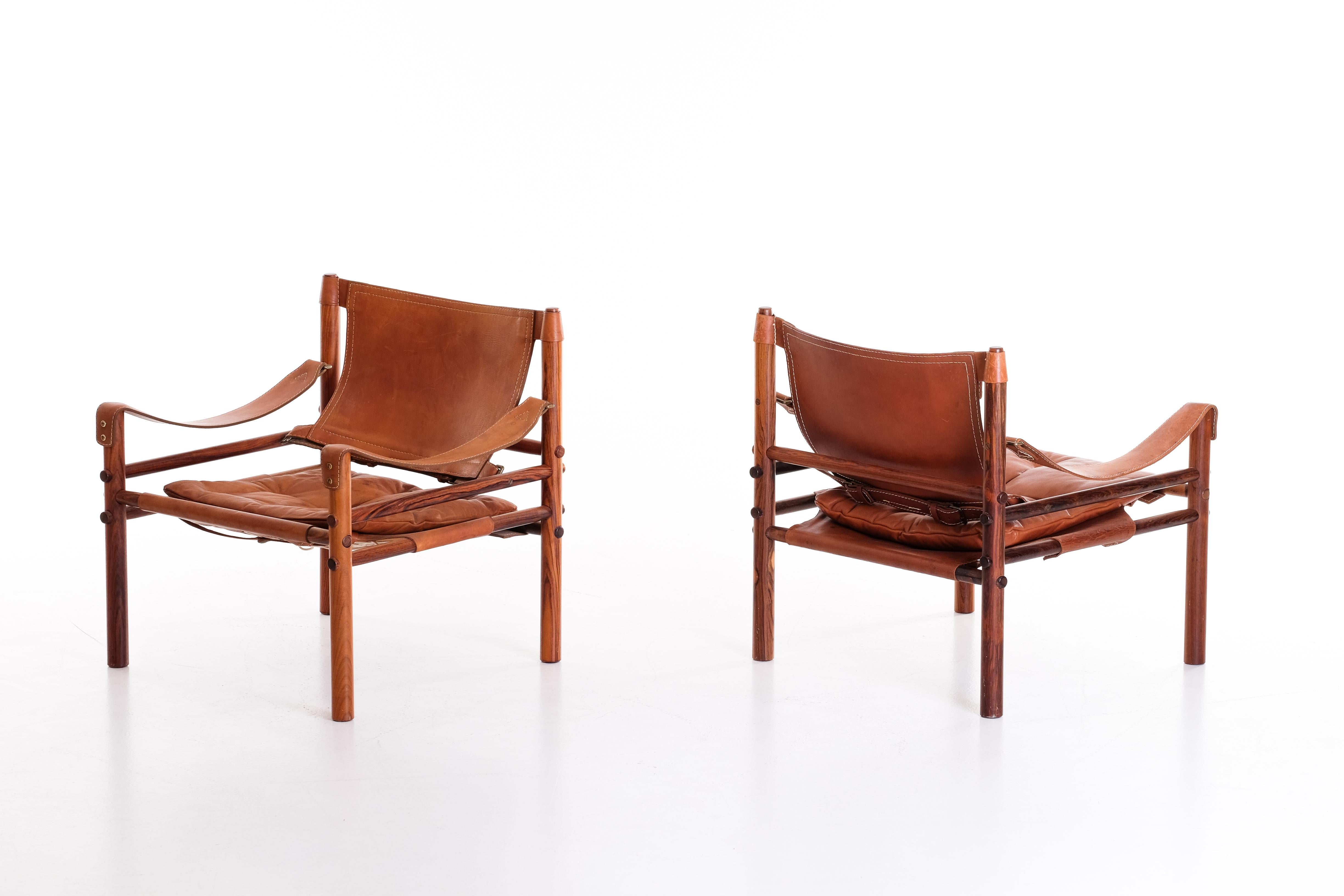 Mid-20th Century Pair of Arne Norell Easy Chairs Model Sirocco, 1960s For Sale
