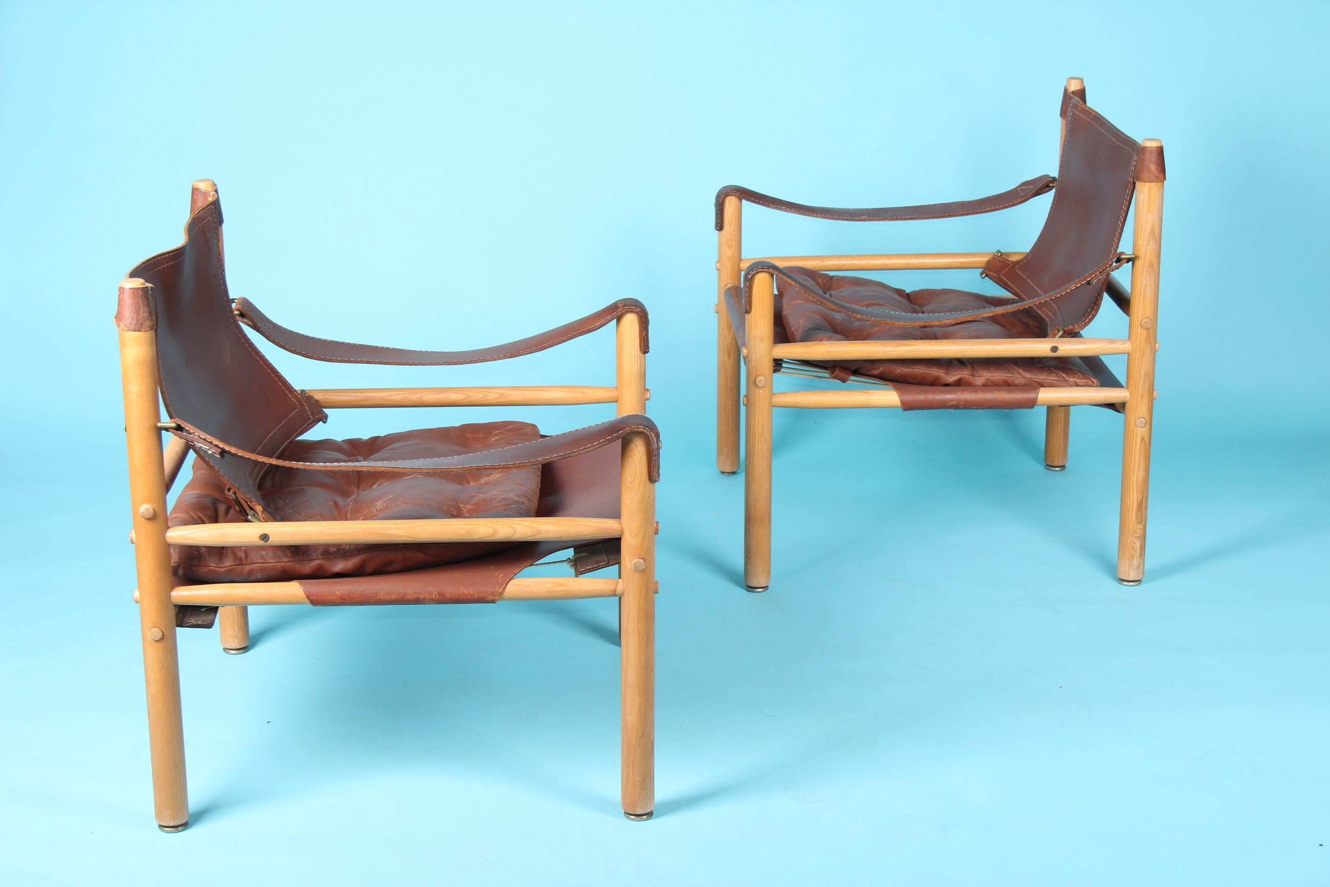 Pair of Arne Norell Easy Chairs Model Sirocco, 1960s 1