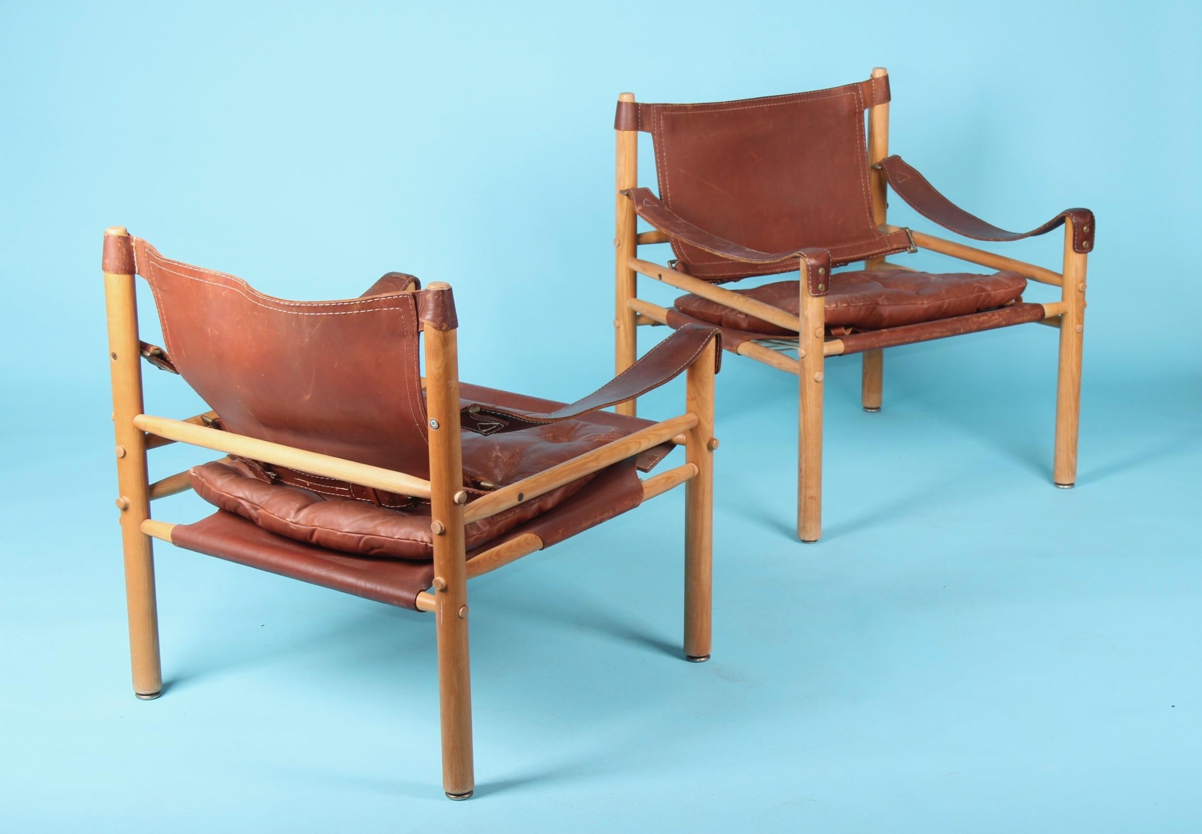 Pair of Arne Norell Easy Chairs Model Sirocco, 1960s 2