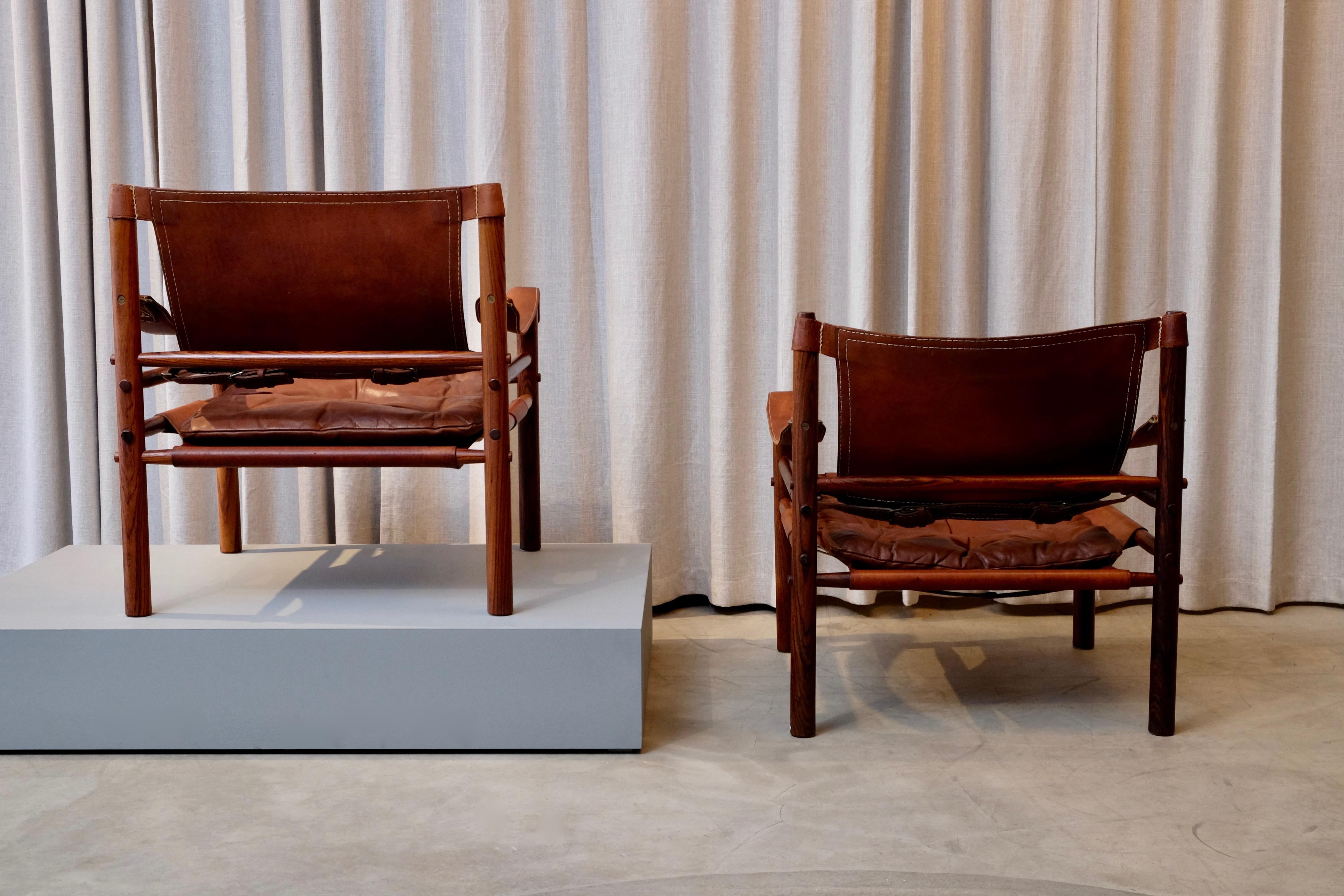 Pair of Arne Norell Easy Chairs Model Sirocco, 1960s 1