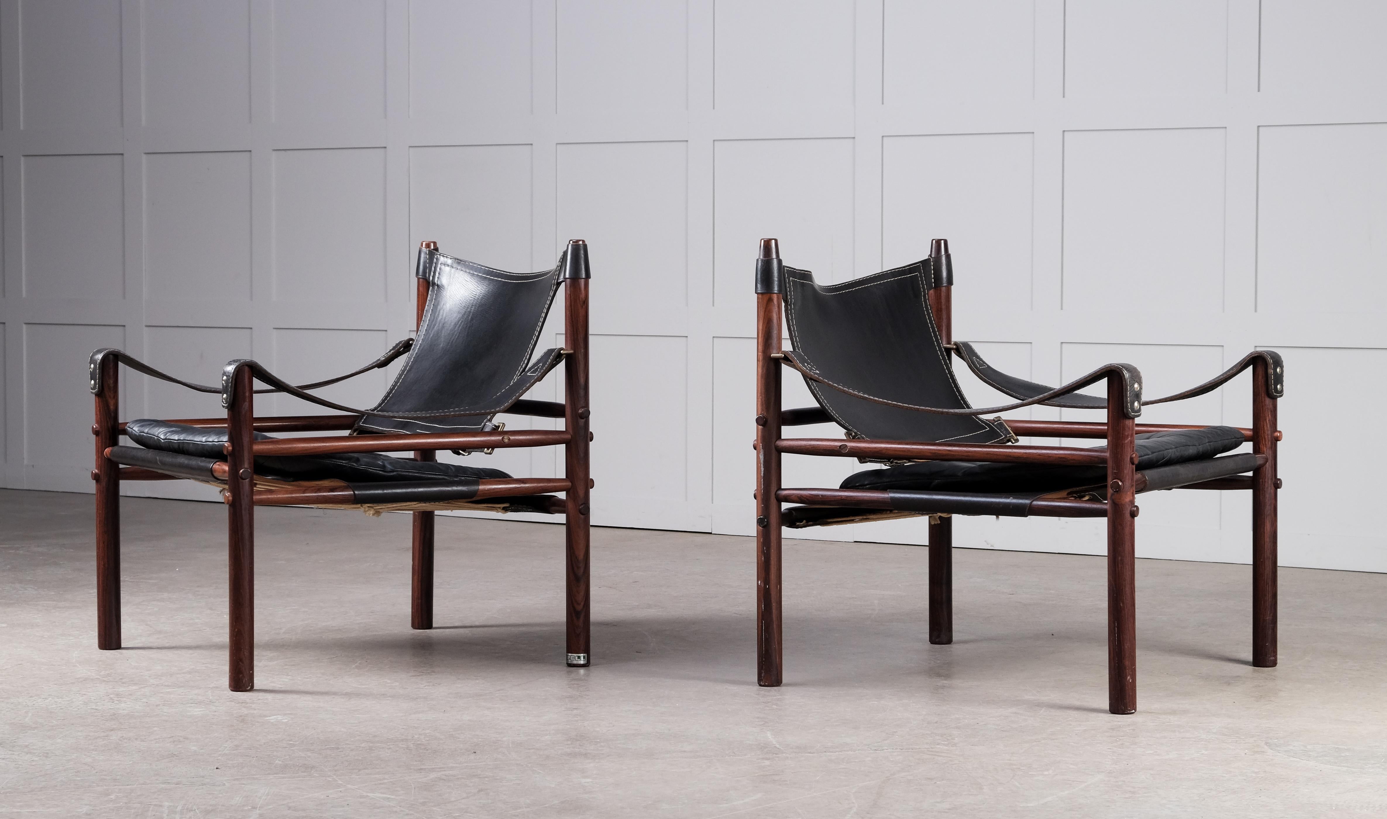 Pair of Arne Norell Easy Chairs Model Sirocco, 1960s 1