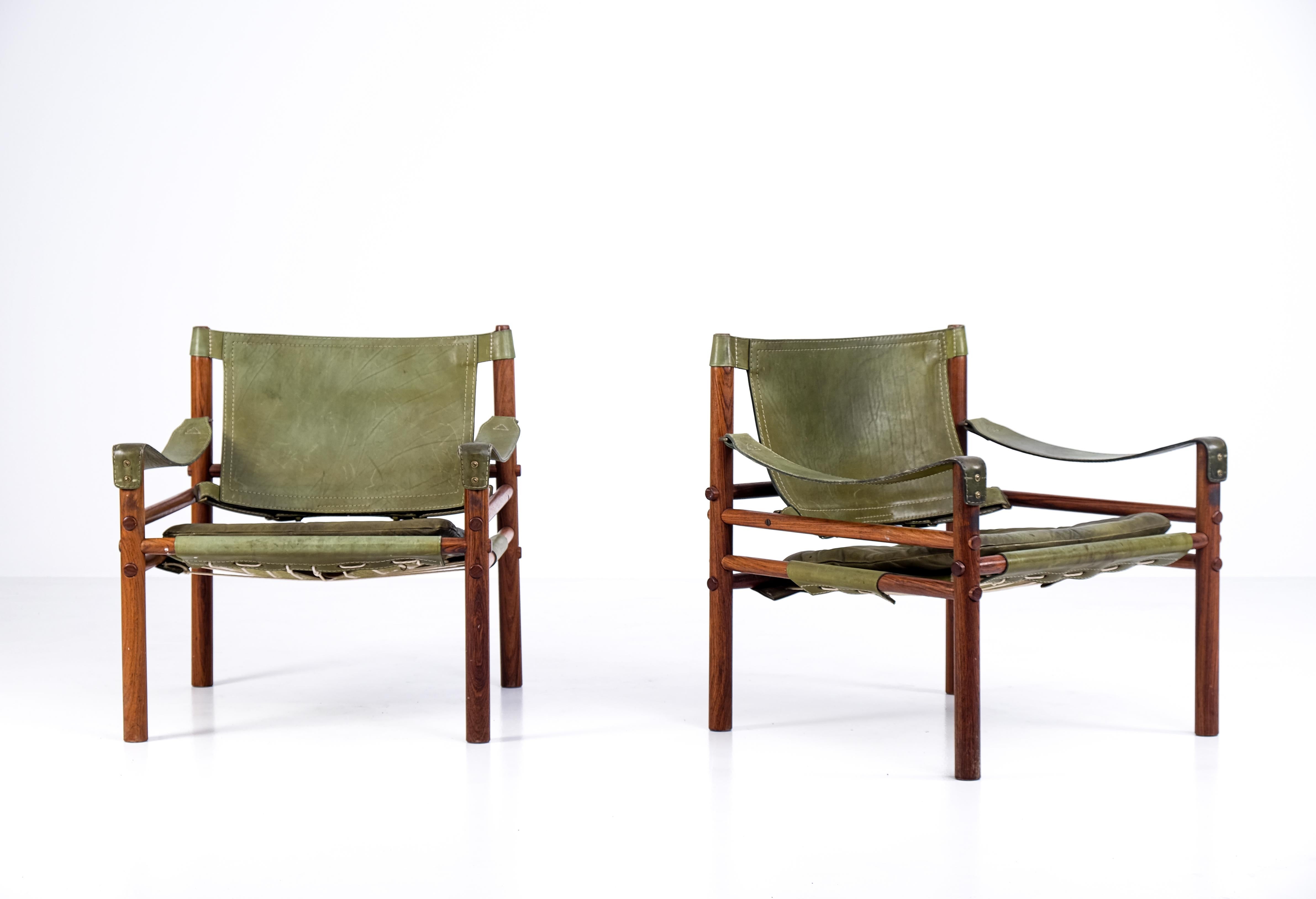 Pair of Arne Norell Easy Chairs Model Sirocco, 1960s 1