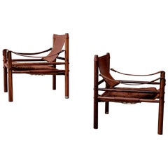 Pair of Arne Norell Easy Chairs Model Sirocco, 1960s