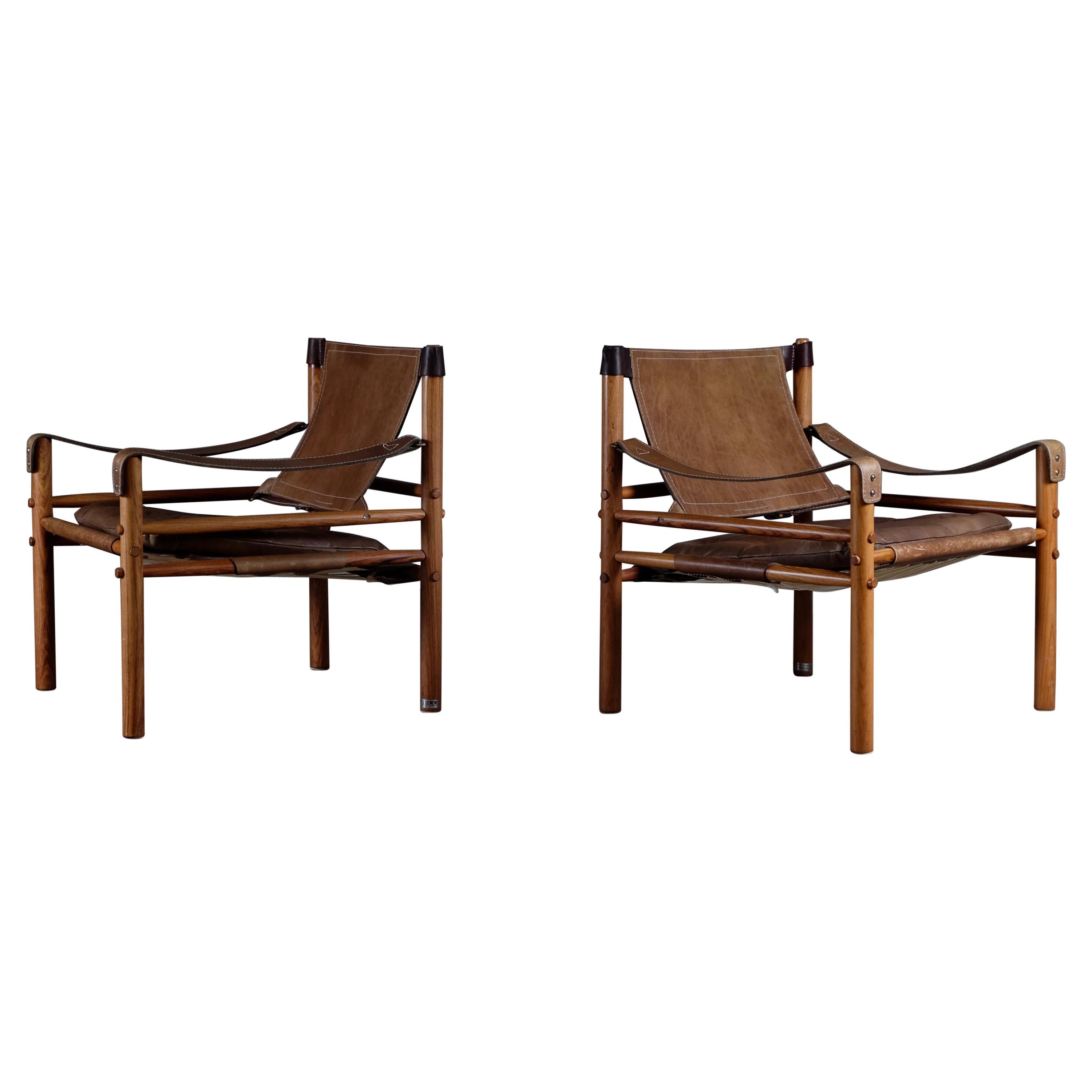 Pair of Arne Norell Easy Chairs Model Sirocco, 1960s