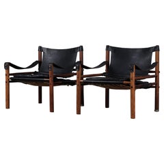 Pair of Arne Norell Easy Chairs Model Sirocco, 1960s