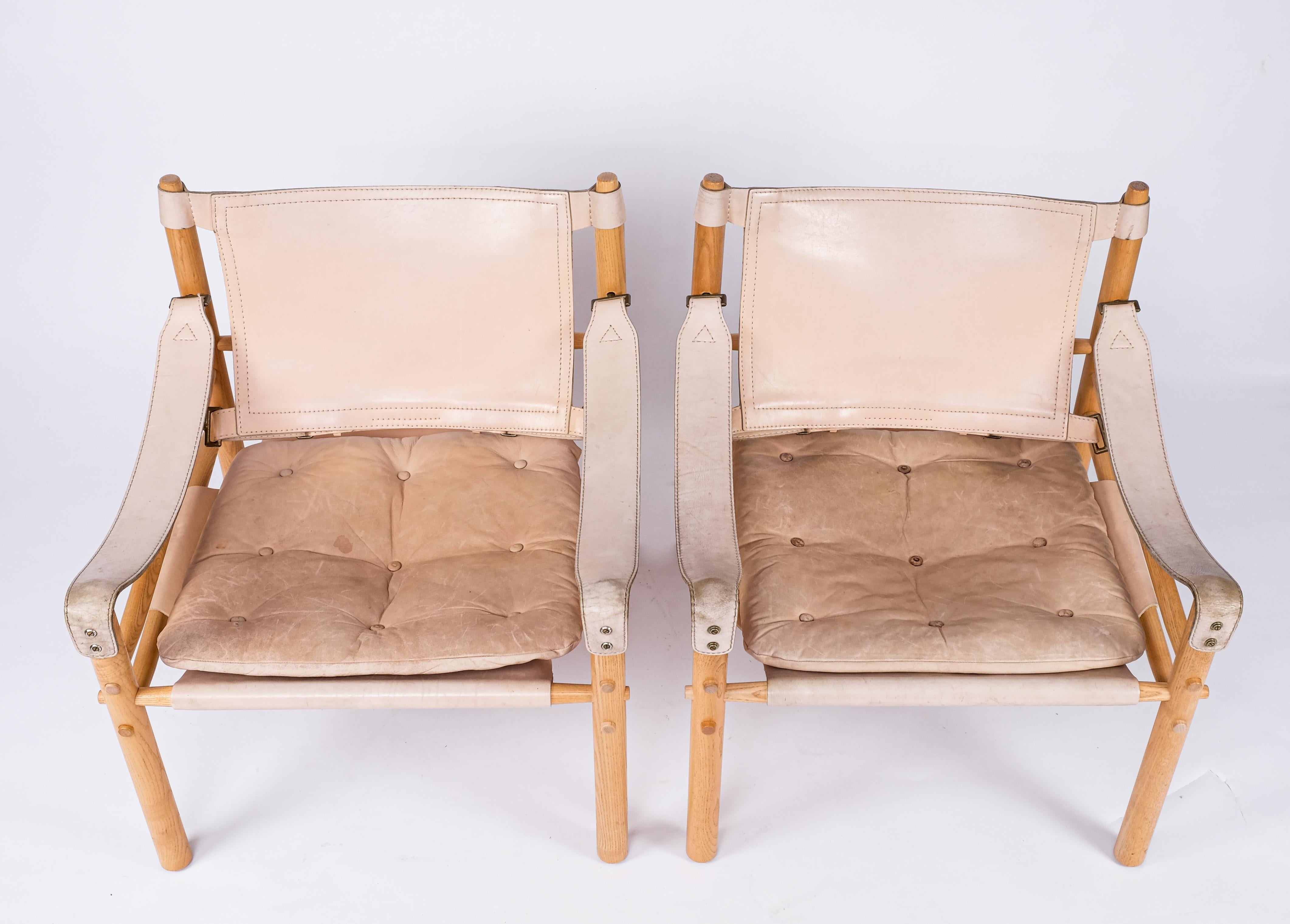 Pair of Arne Norell Easy Chairs Model Sirocco, 1970s 3