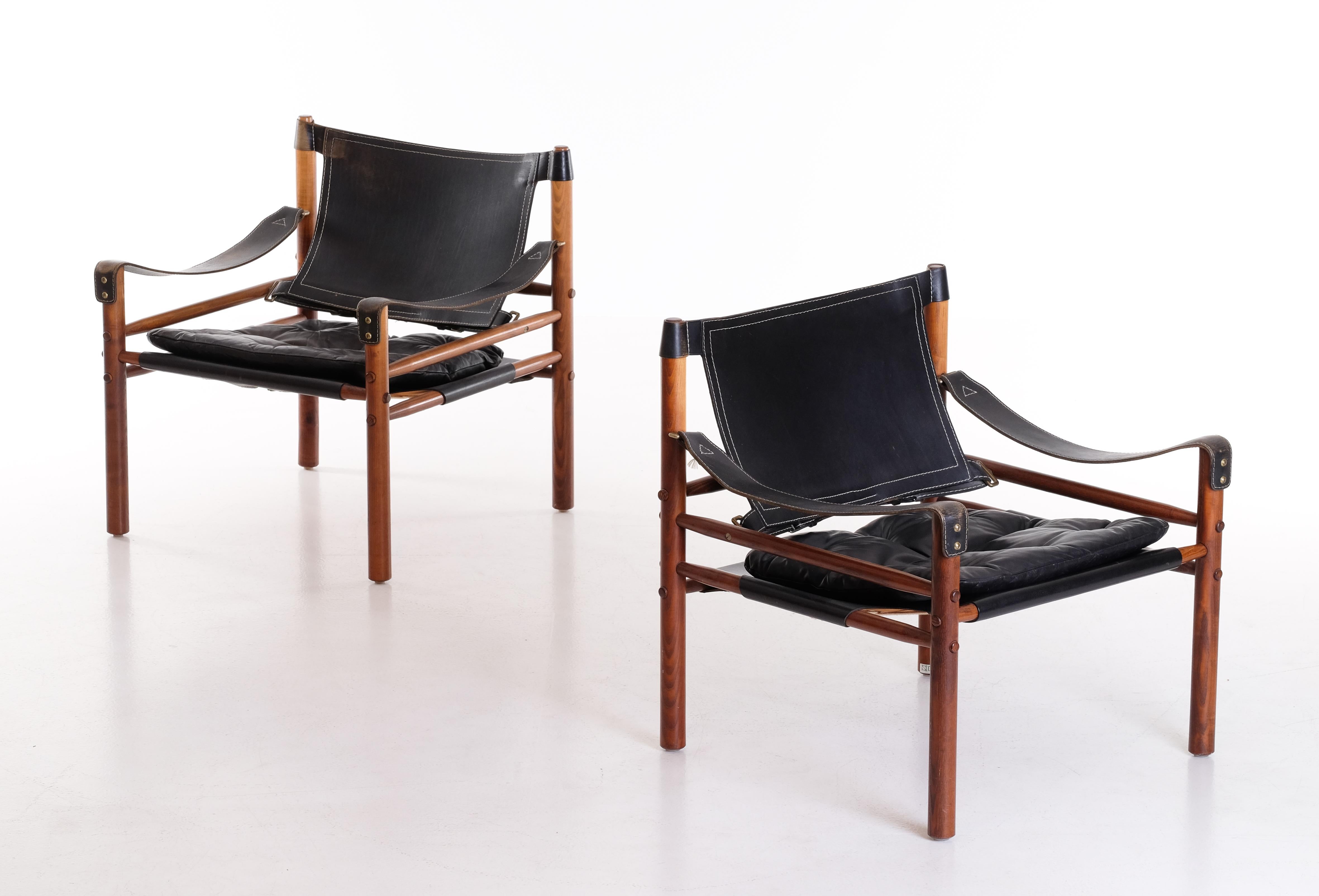 Pair of Arne Norell Easy Chairs Model Sirocco, 1970s For Sale 3