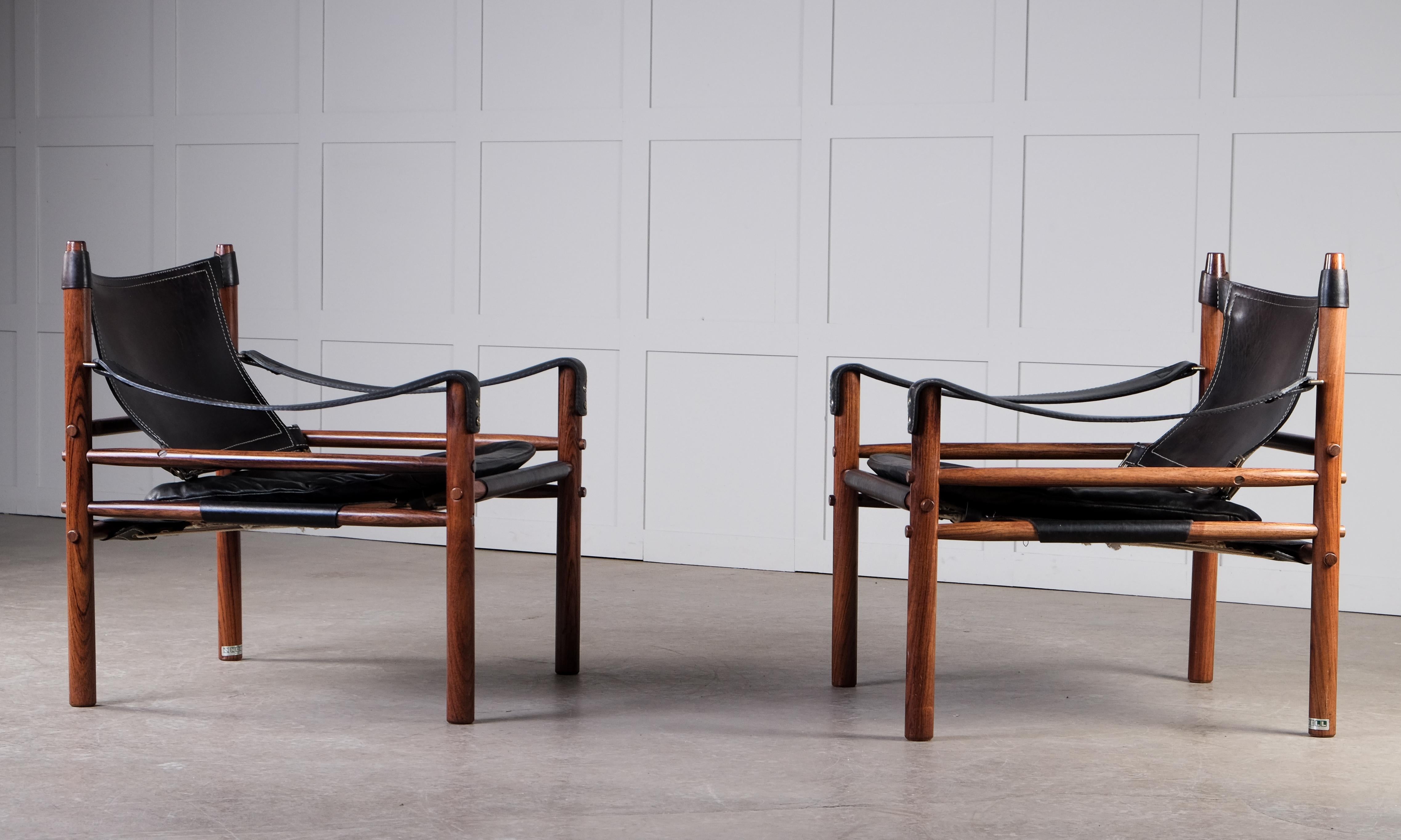 Pair of Arne Norell Easy Chairs Model Sirocco, 1970s For Sale 4