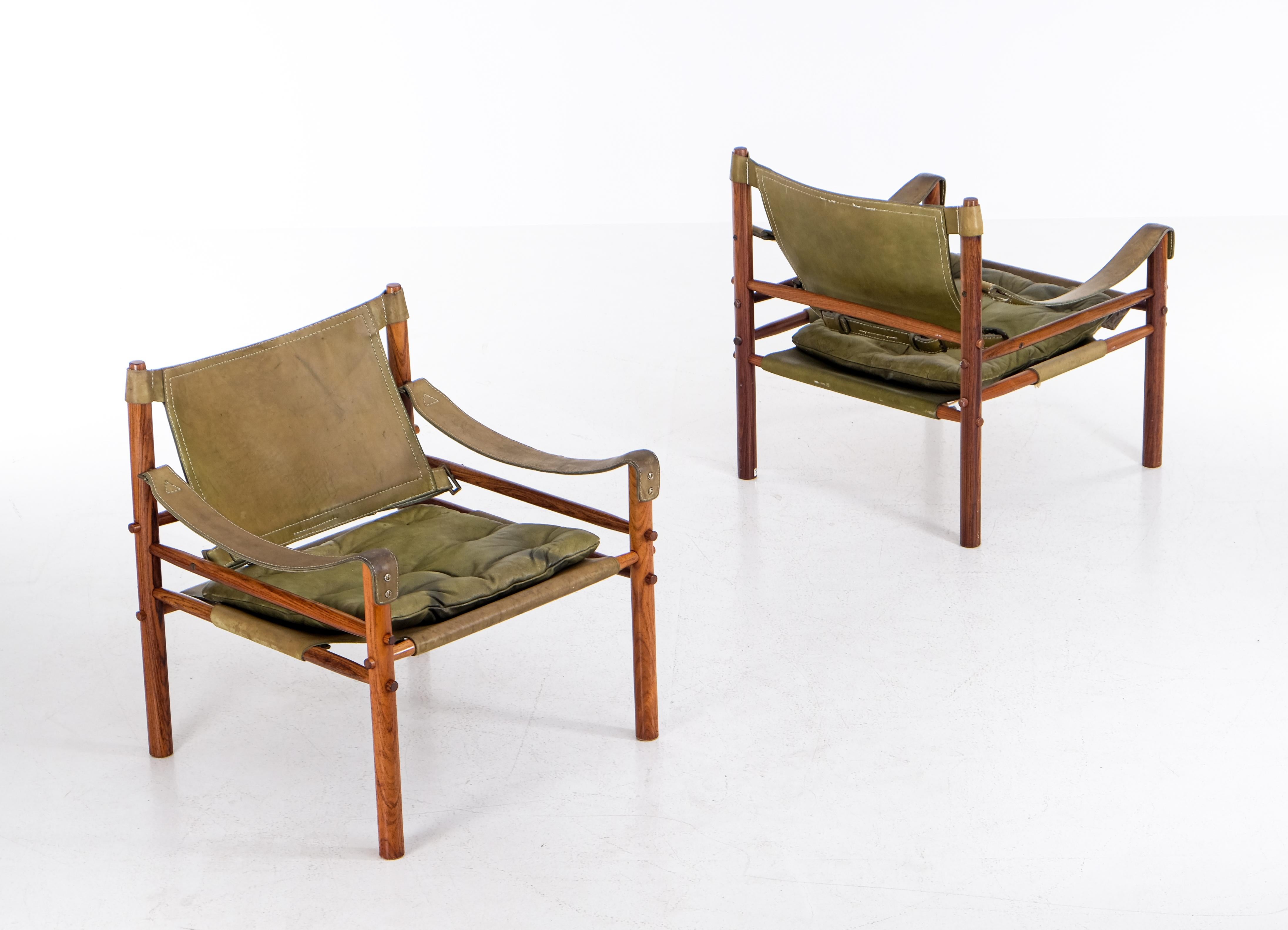 Pair of Arne Norell Easy Chairs Model Sirocco, 1970s For Sale 4