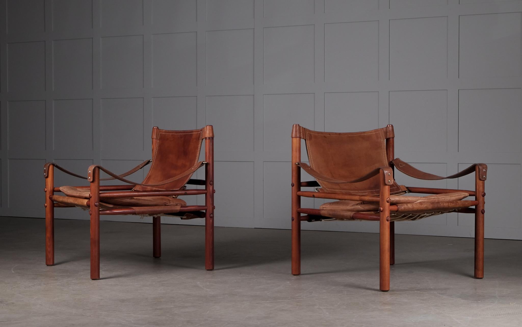 Pair of Arne Norell Easy Chairs Model Sirocco, 1970s 5