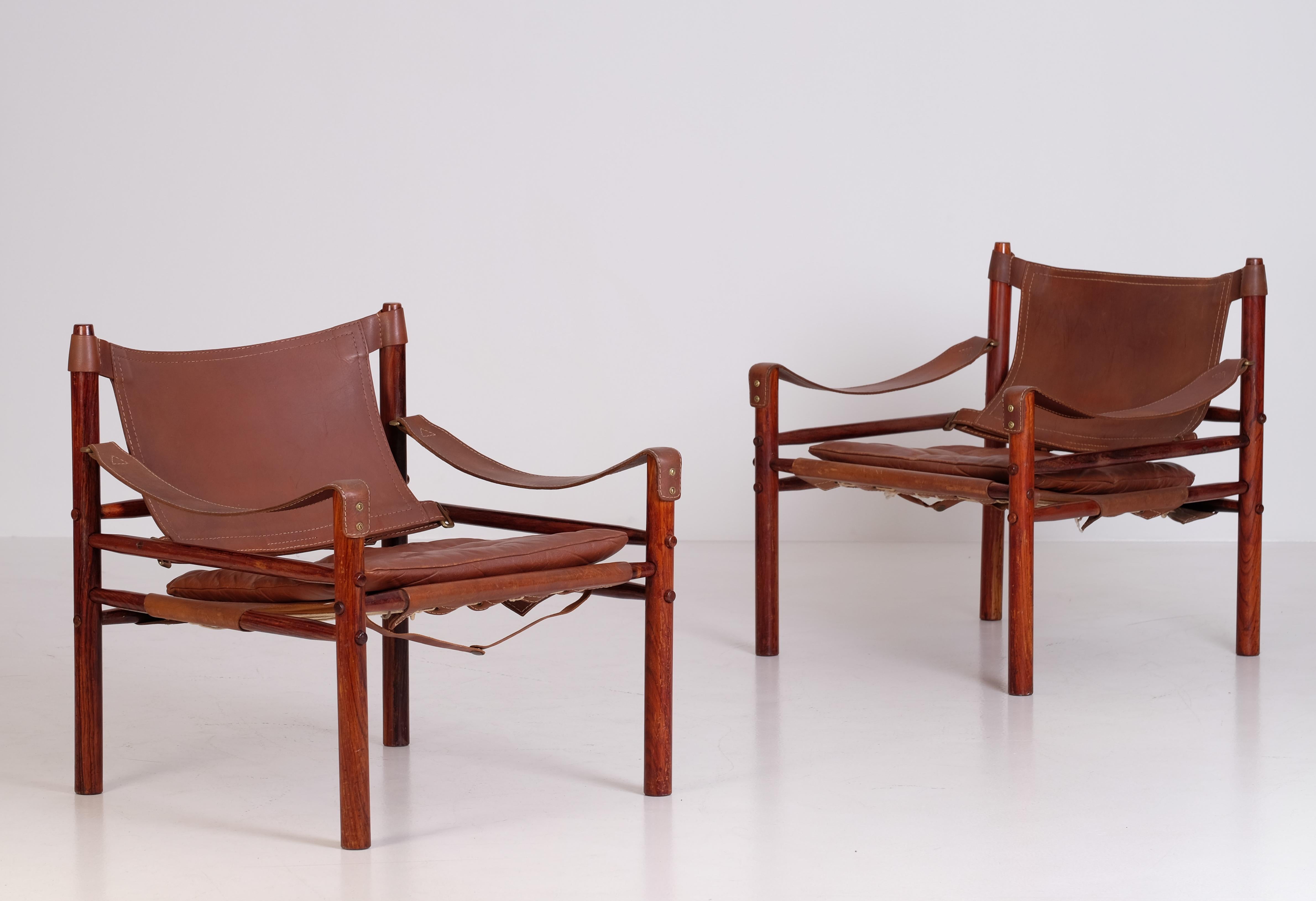 Pair of Arne Norell Easy Chairs Model Sirocco, 1970s For Sale 6