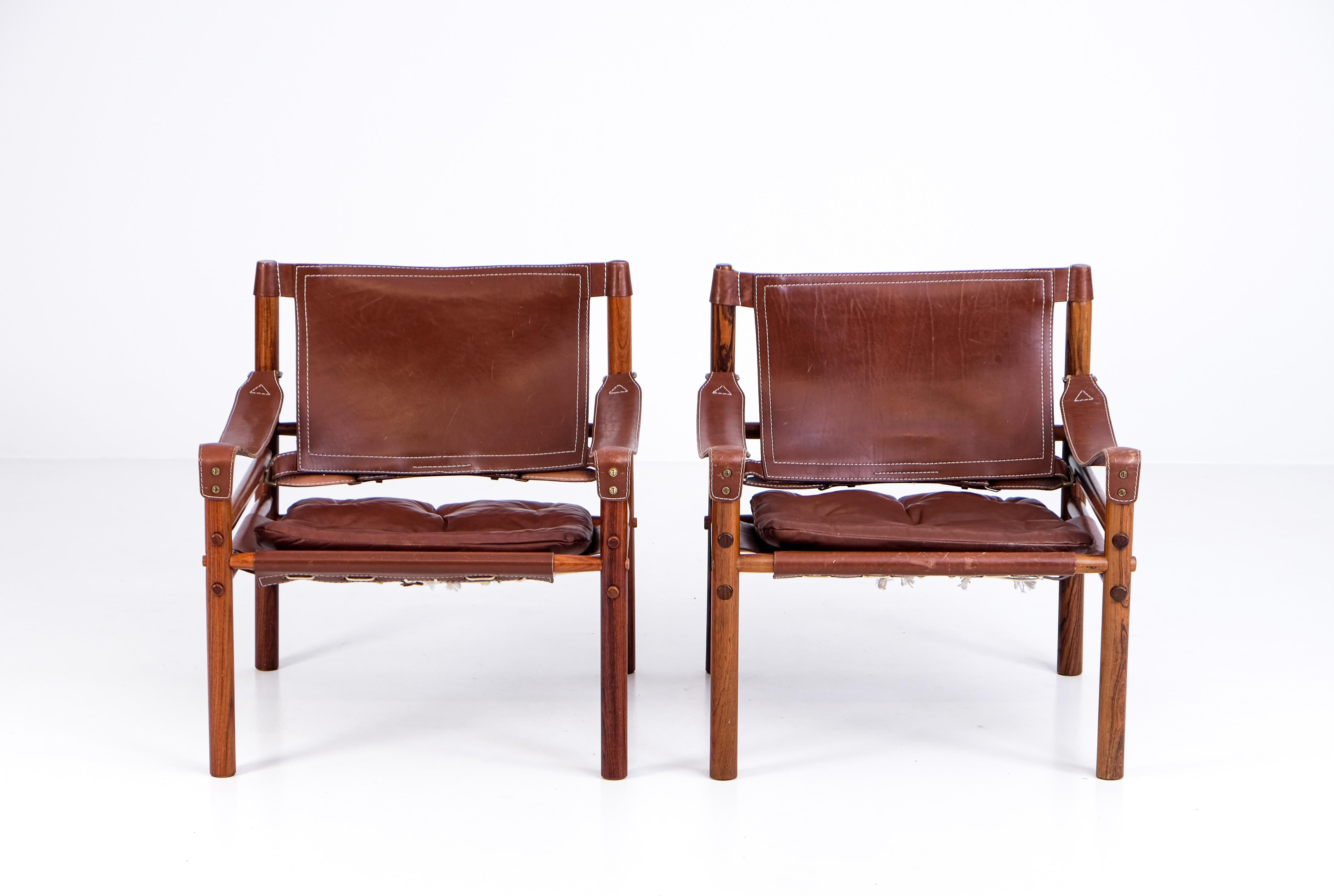 Pair of Arne Norell Easy Chairs Model Sirocco, 1970s 7