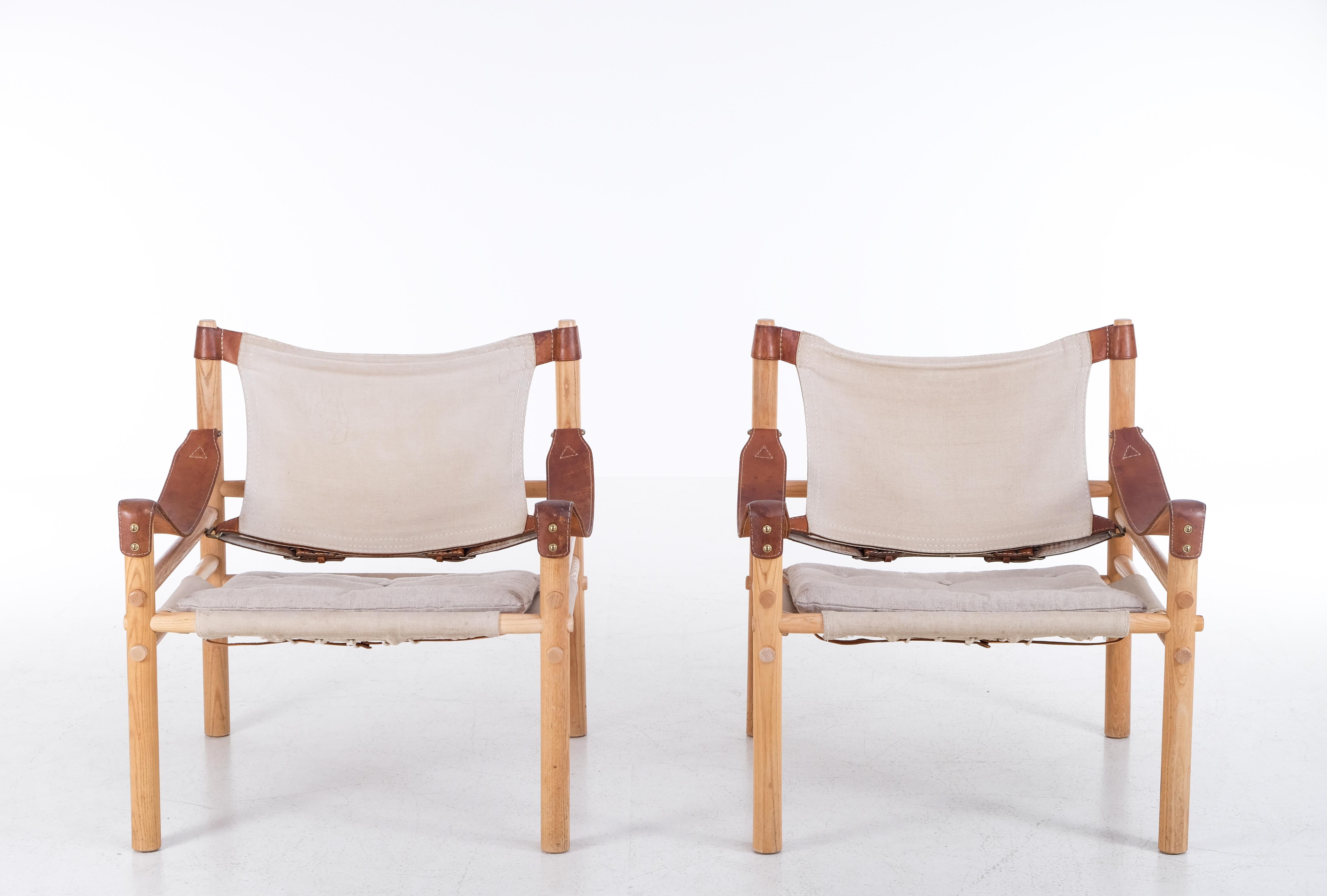 Pair of Arne Norell Easy Chairs Model Sirocco, 1970s For Sale 10