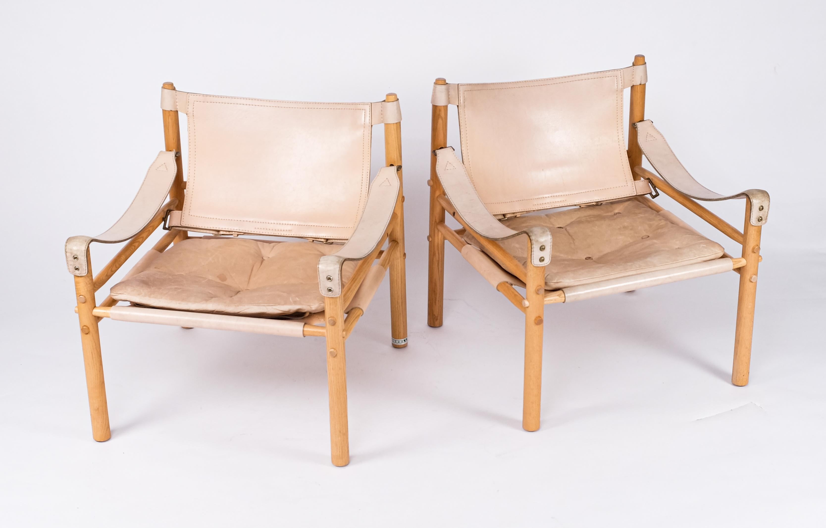 Swedish Pair of Arne Norell Easy Chairs Model Sirocco, 1970s