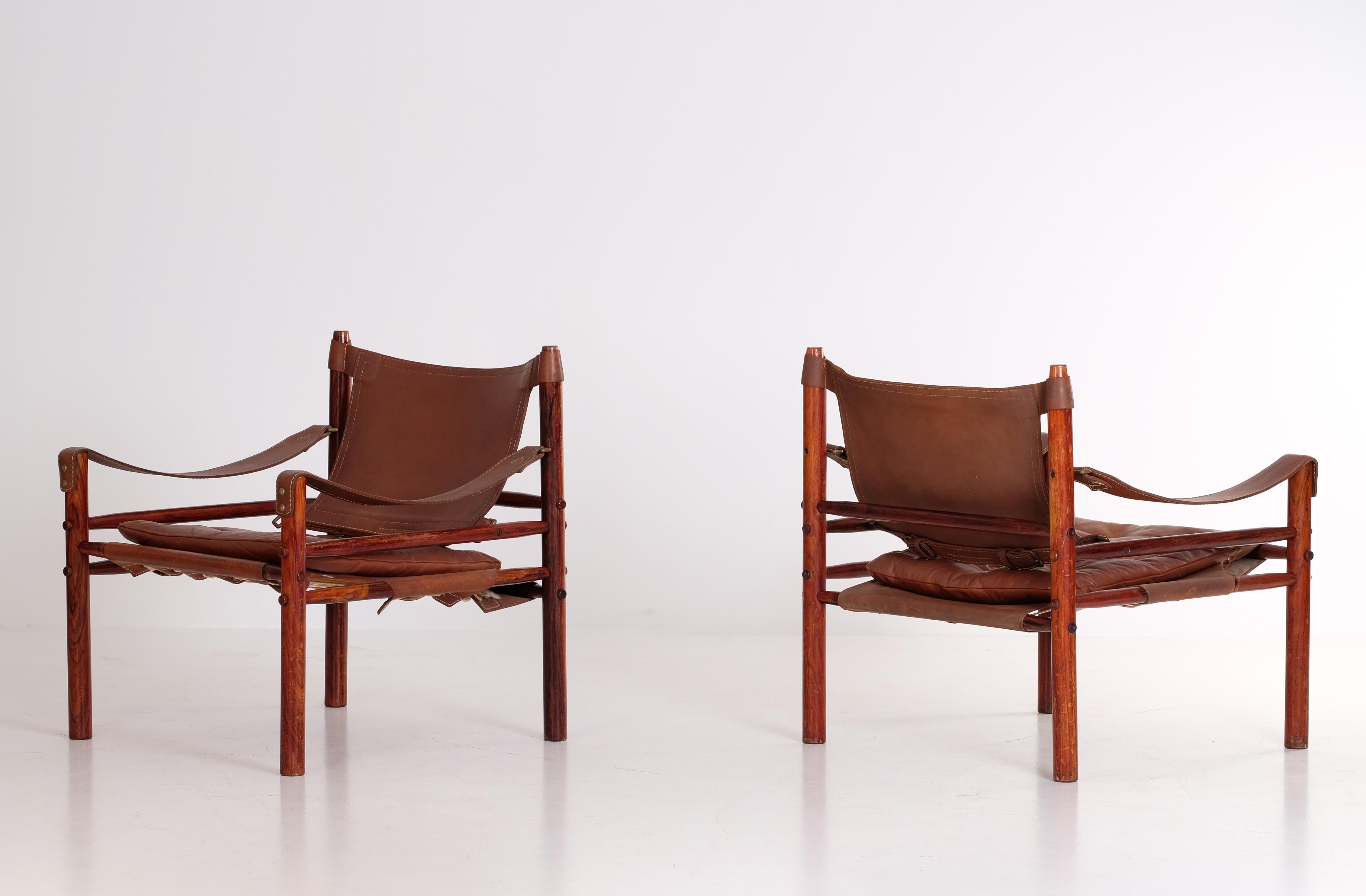 Swedish Pair of Arne Norell Easy Chairs Model Sirocco, 1970s For Sale