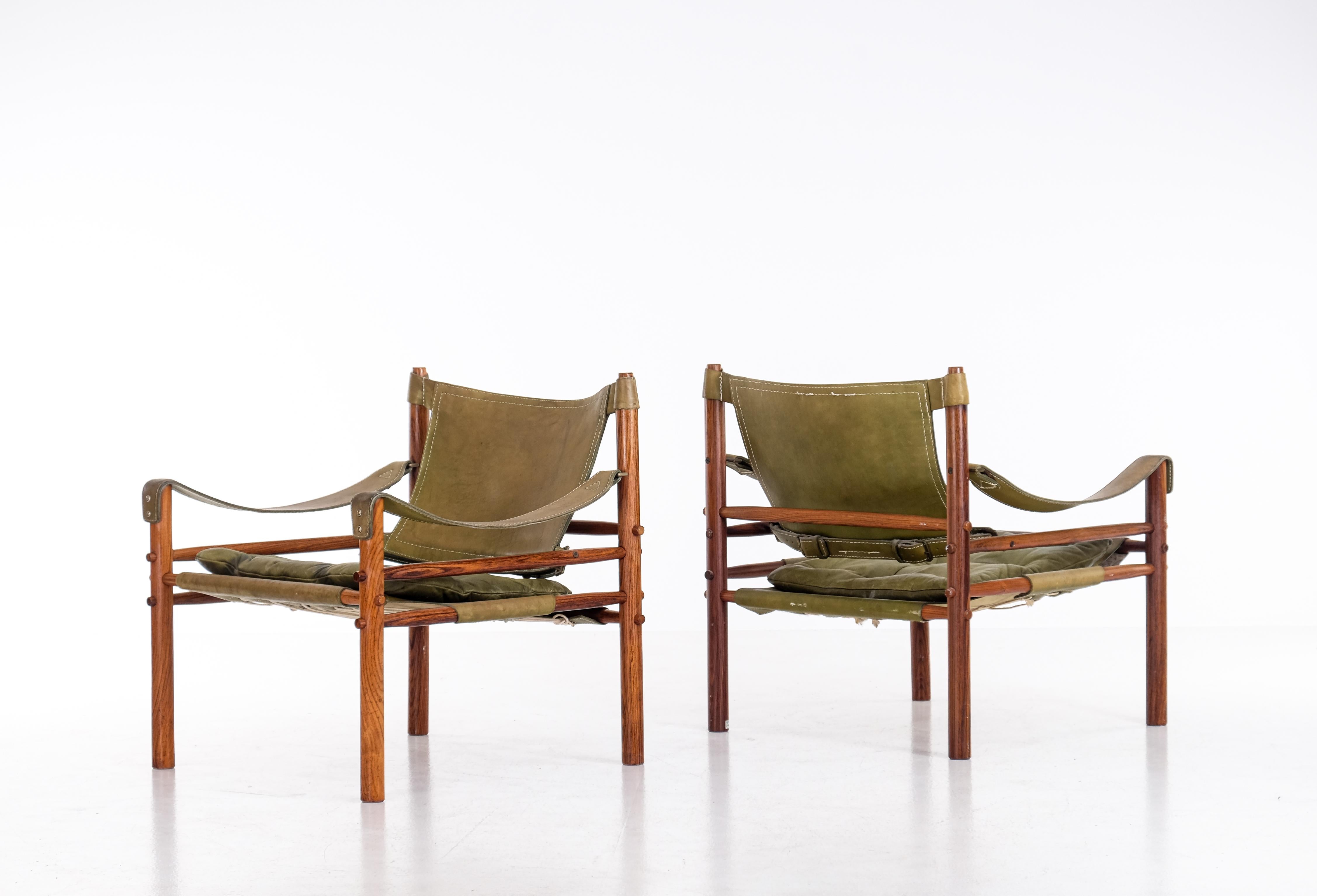 Swedish Pair of Arne Norell Easy Chairs Model Sirocco, 1970s For Sale