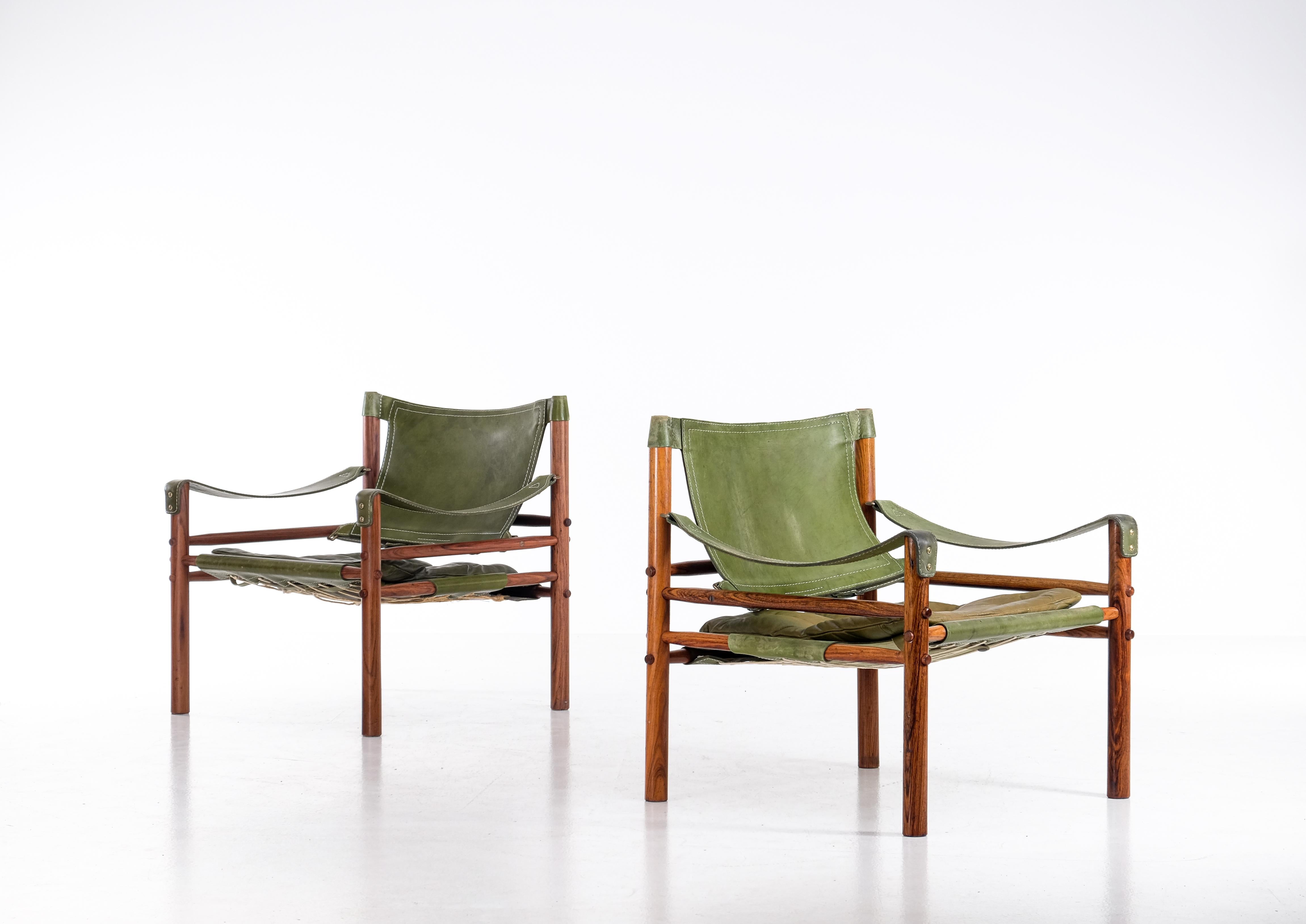 Late 20th Century Pair of Arne Norell Easy Chairs Model Sirocco, 1970s
