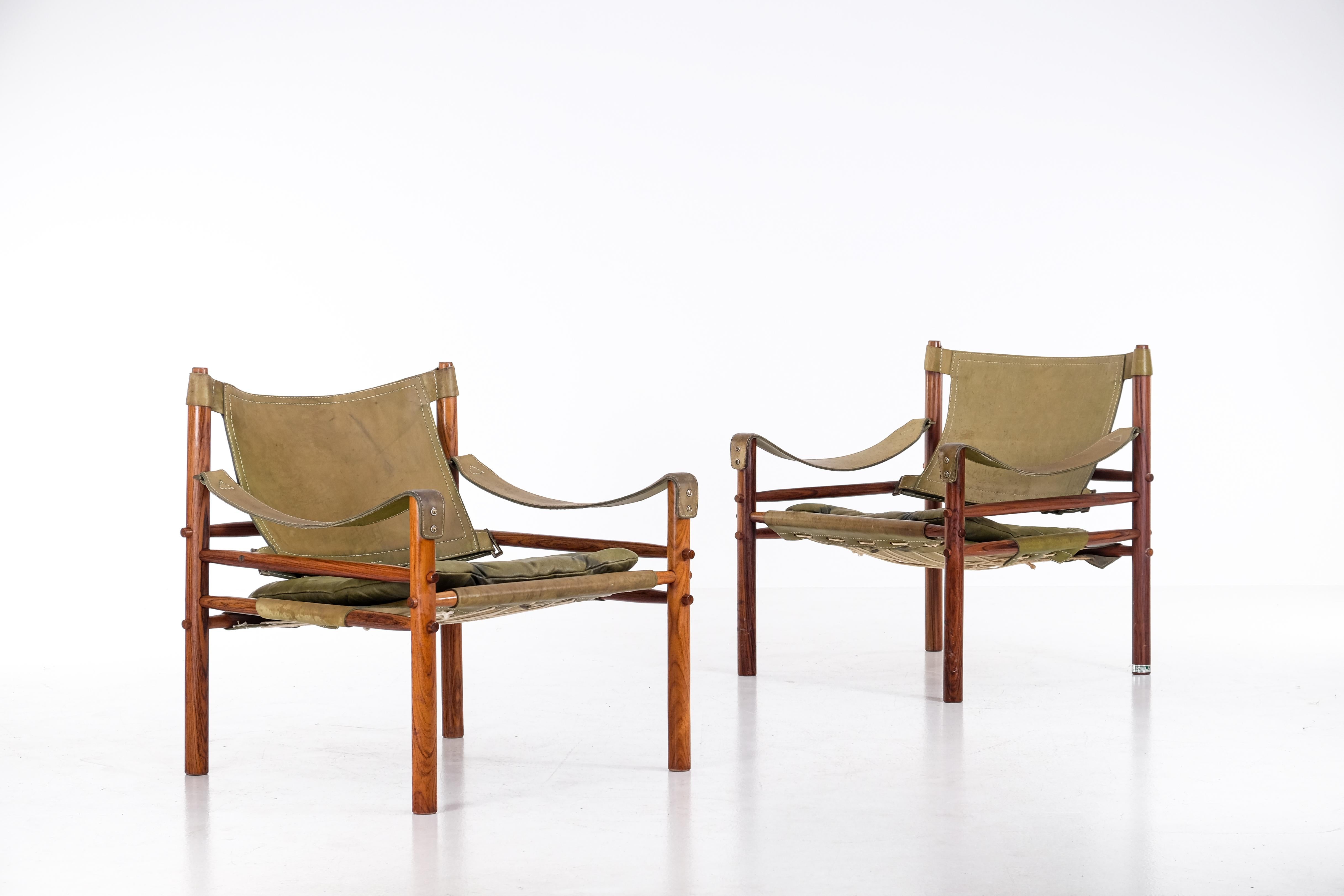 Late 20th Century Pair of Arne Norell Easy Chairs Model Sirocco, 1970s For Sale