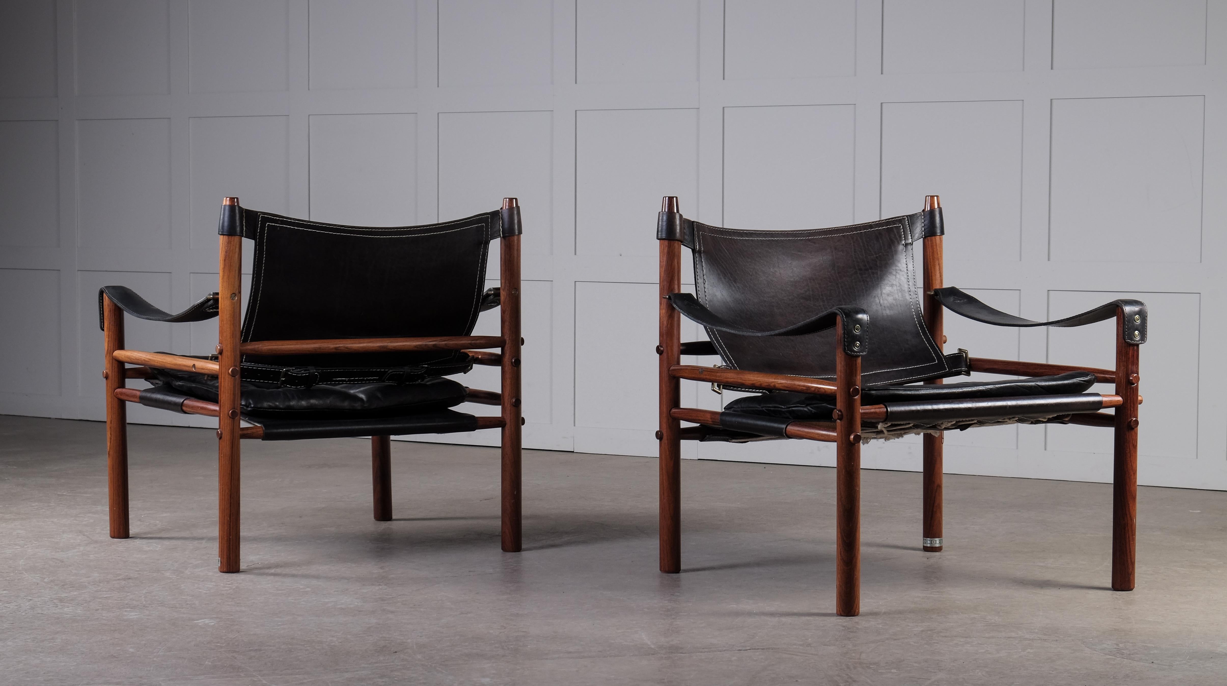 Pair of Arne Norell Easy Chairs Model Sirocco, 1970s For Sale 1