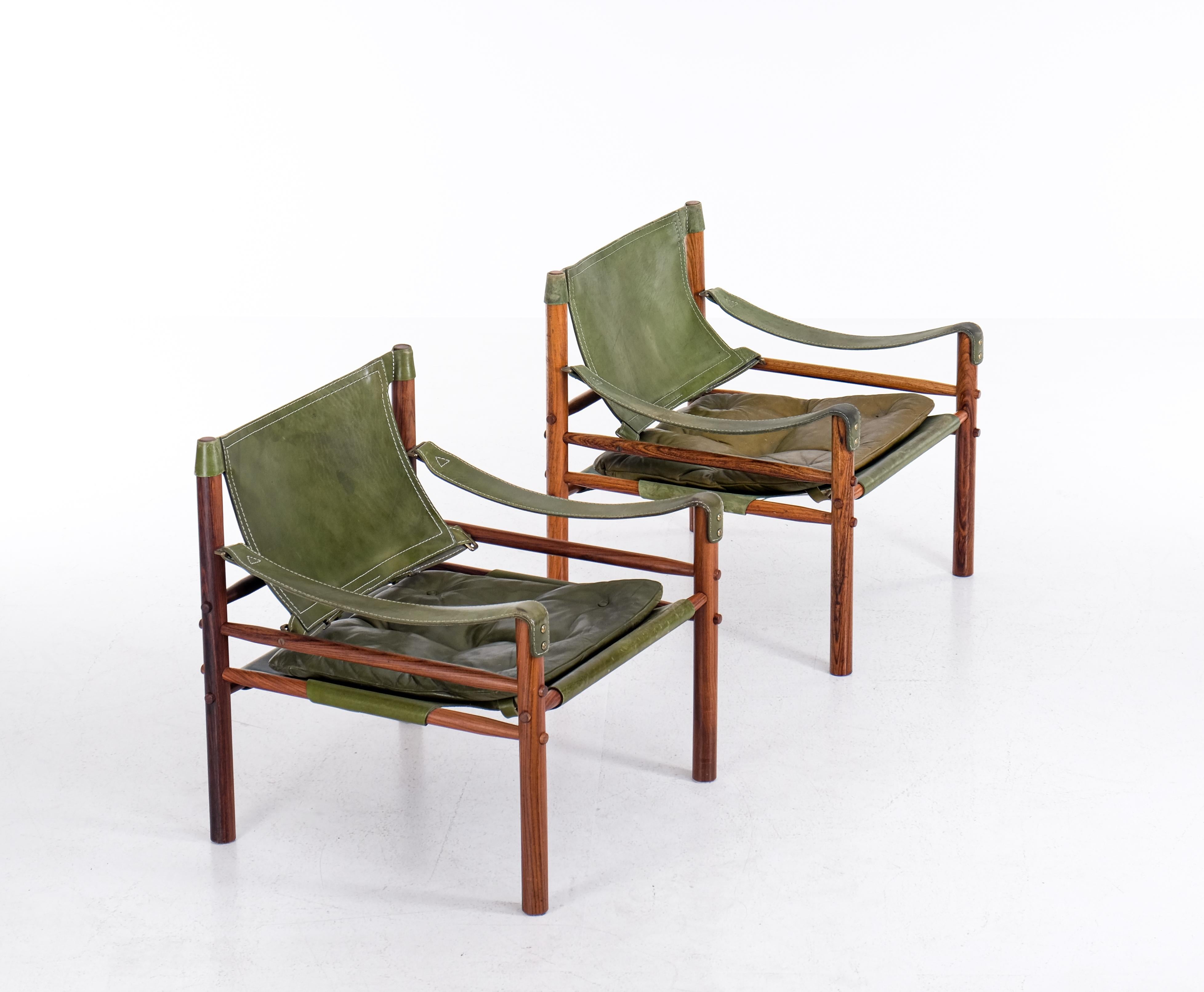 Pair of Arne Norell Easy Chairs Model Sirocco, 1970s 1