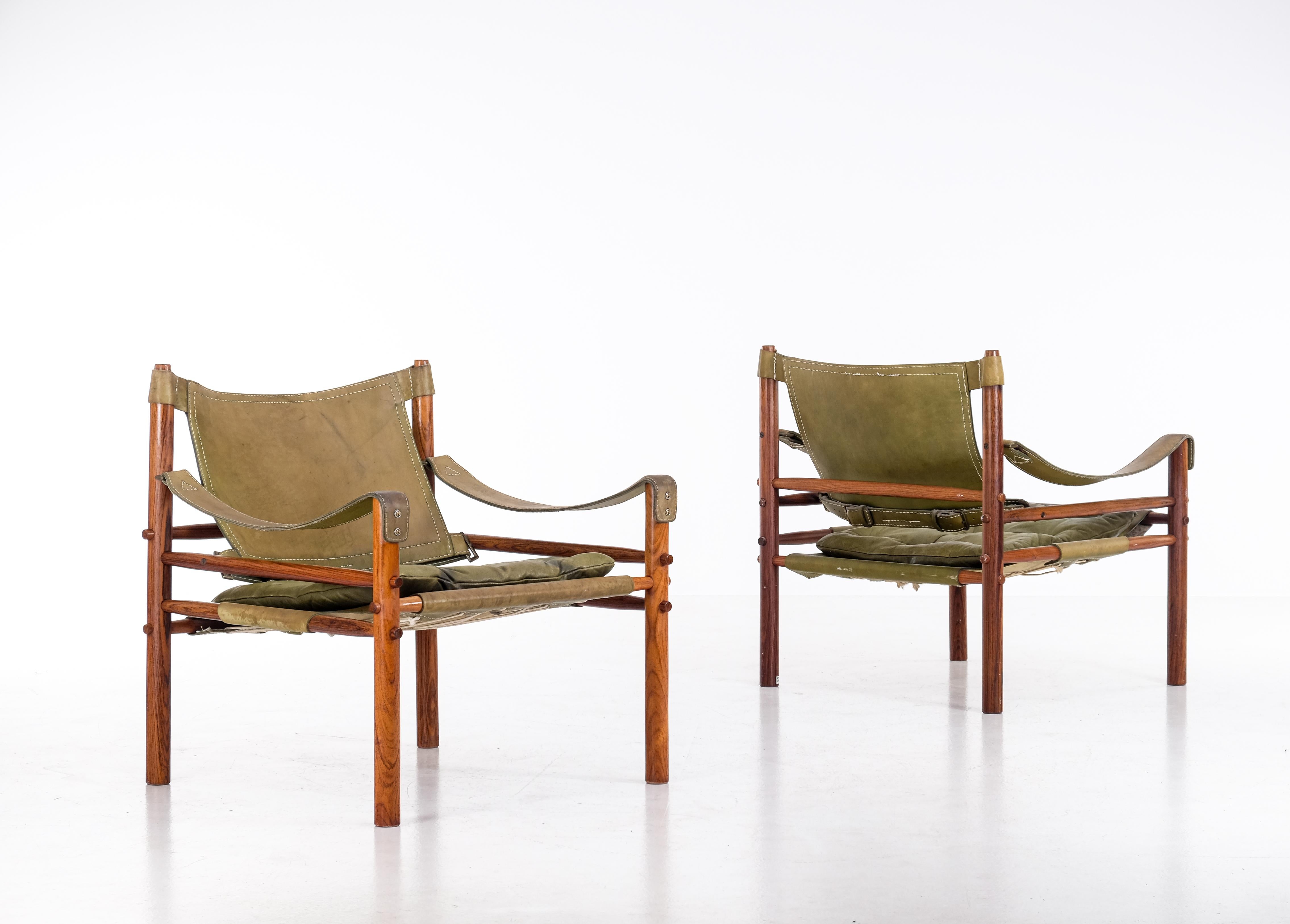Pair of Arne Norell Easy Chairs Model Sirocco, 1970s For Sale 1