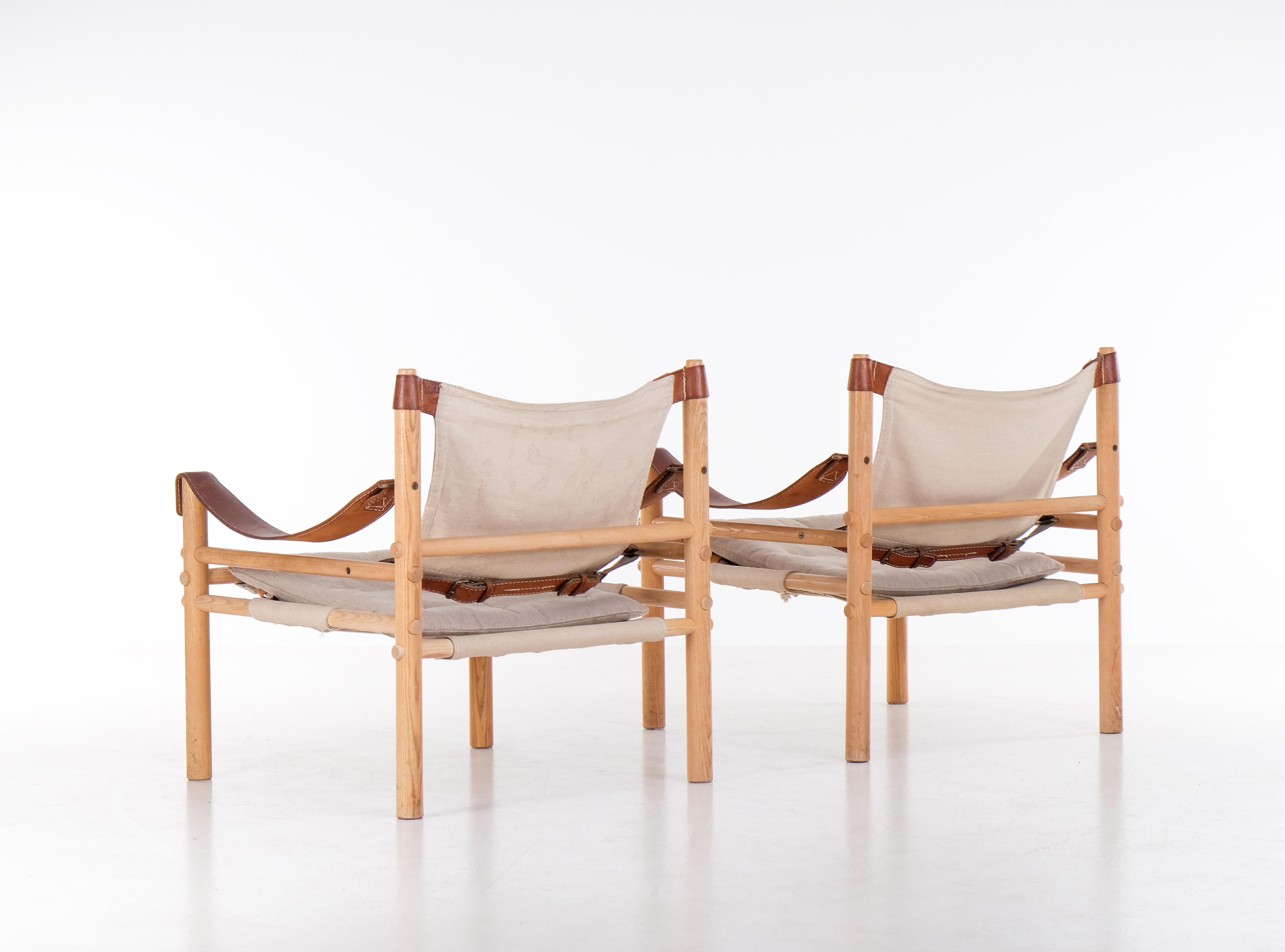 Pair of Arne Norell Easy Chairs Model Sirocco, 1970s For Sale 2