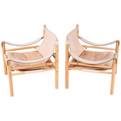 Pair of Arne Norell Easy Chairs Model Sirocco, 1970s