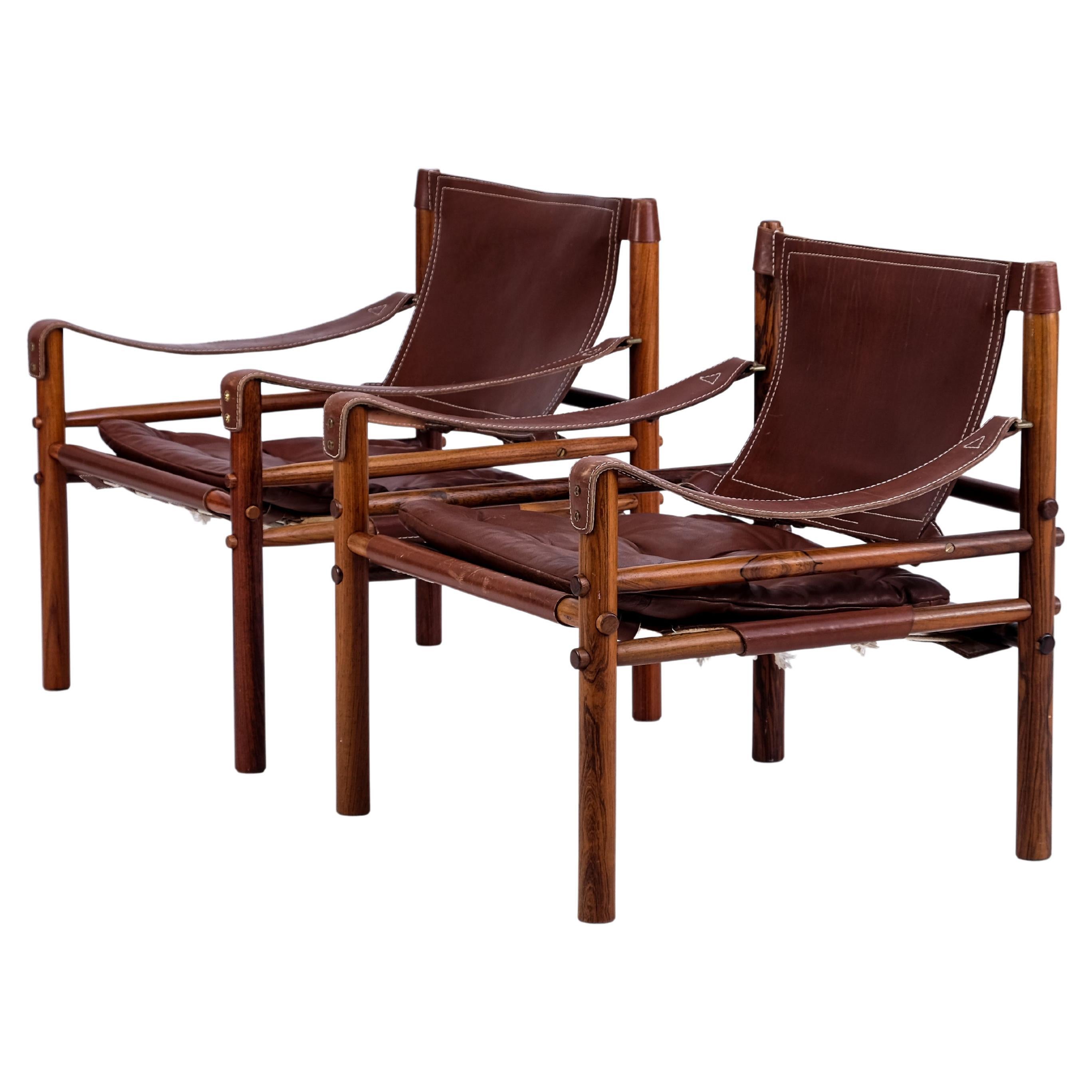 Pair of Arne Norell Easy Chairs Model Sirocco, 1970s