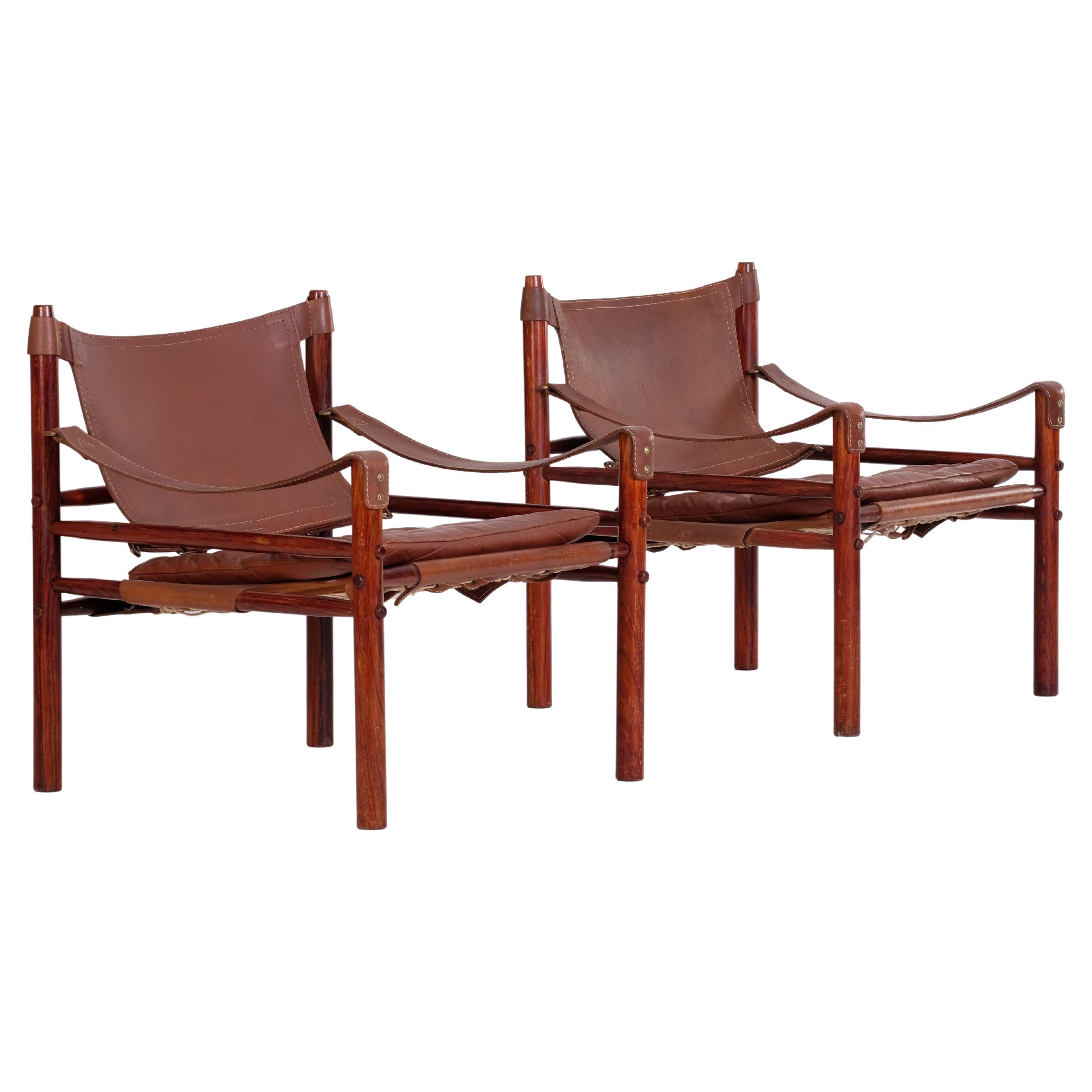 Pair of Arne Norell Easy Chairs Model Sirocco, 1970s For Sale