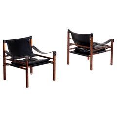 Pair of Arne Norell Easy Chairs Model Sirocco, 1970s