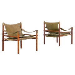 Pair of Arne Norell Easy Chairs Model Sirocco, 1970s