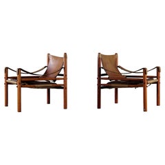 Pair of Arne Norell Easy Chairs Model Sirocco, 1970s