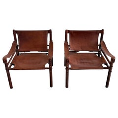 Pair of Arne Norell Easy Chairs Model Sirocco, Sweden 1960s