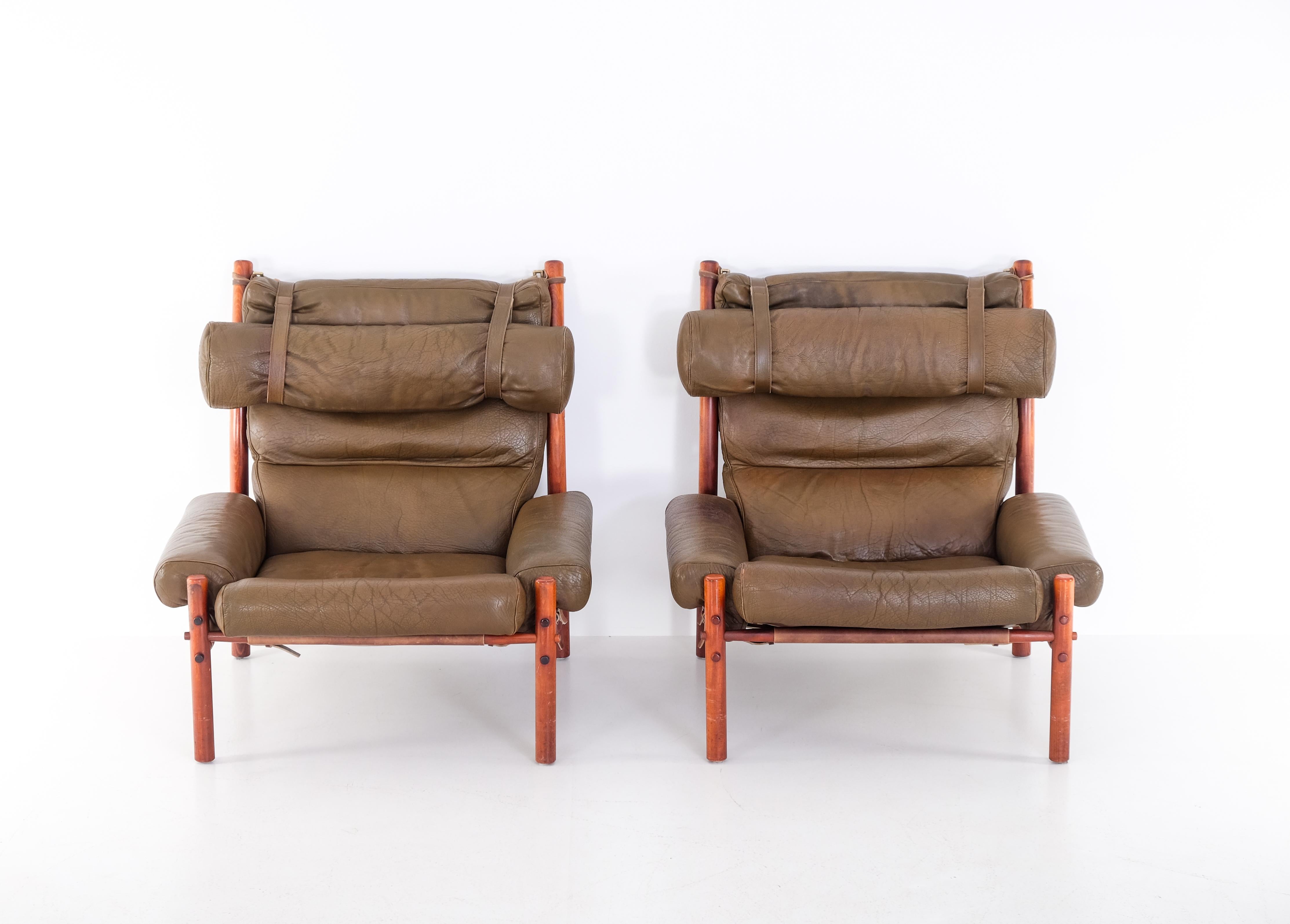 Ein Paar Arne Norell „Inca“ Easy Chairs, 1970er-Jahre im Angebot 5