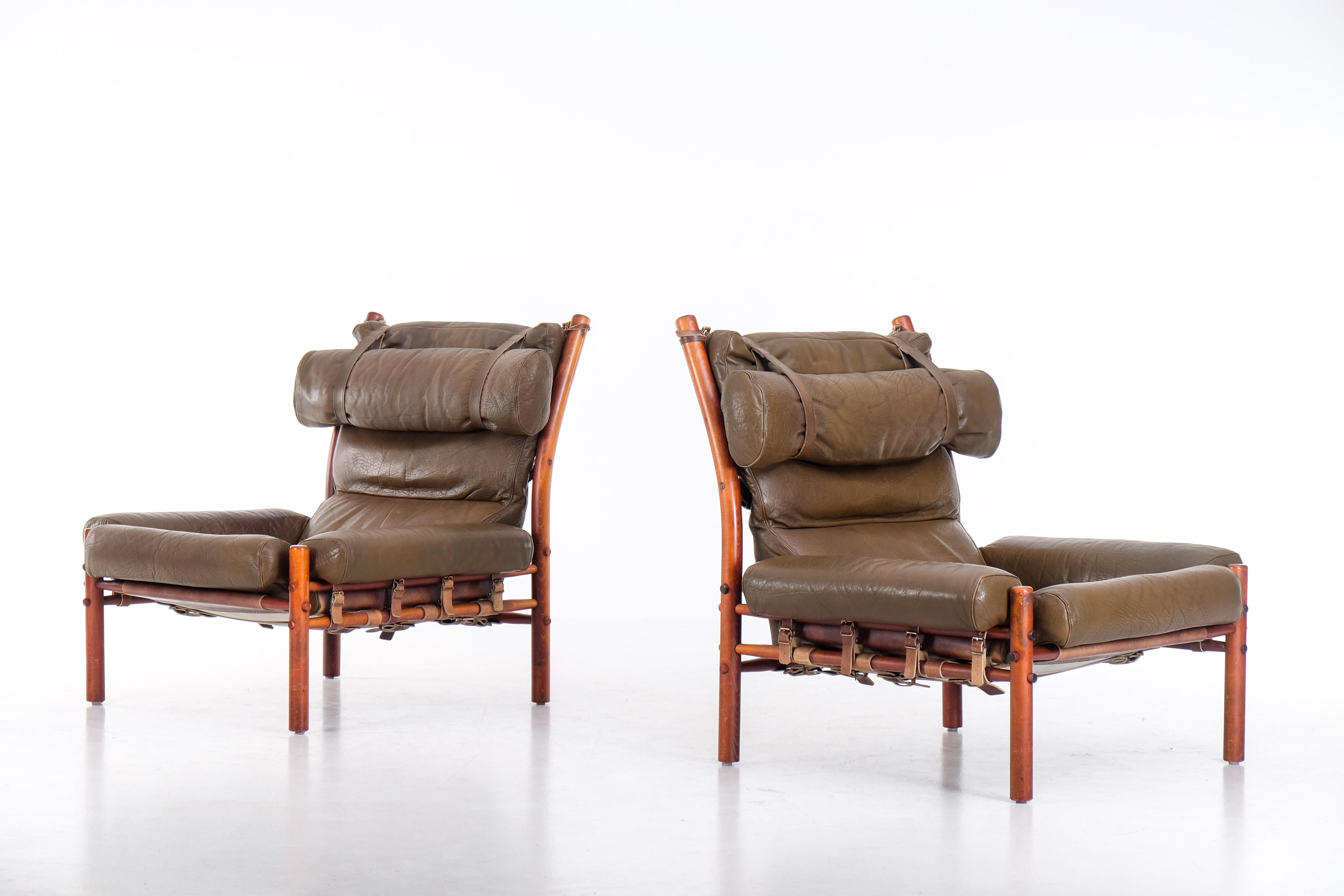Paire de fauteuils Inca d'Arne Norell, 1970 Bon état - En vente à Stockholm, SE