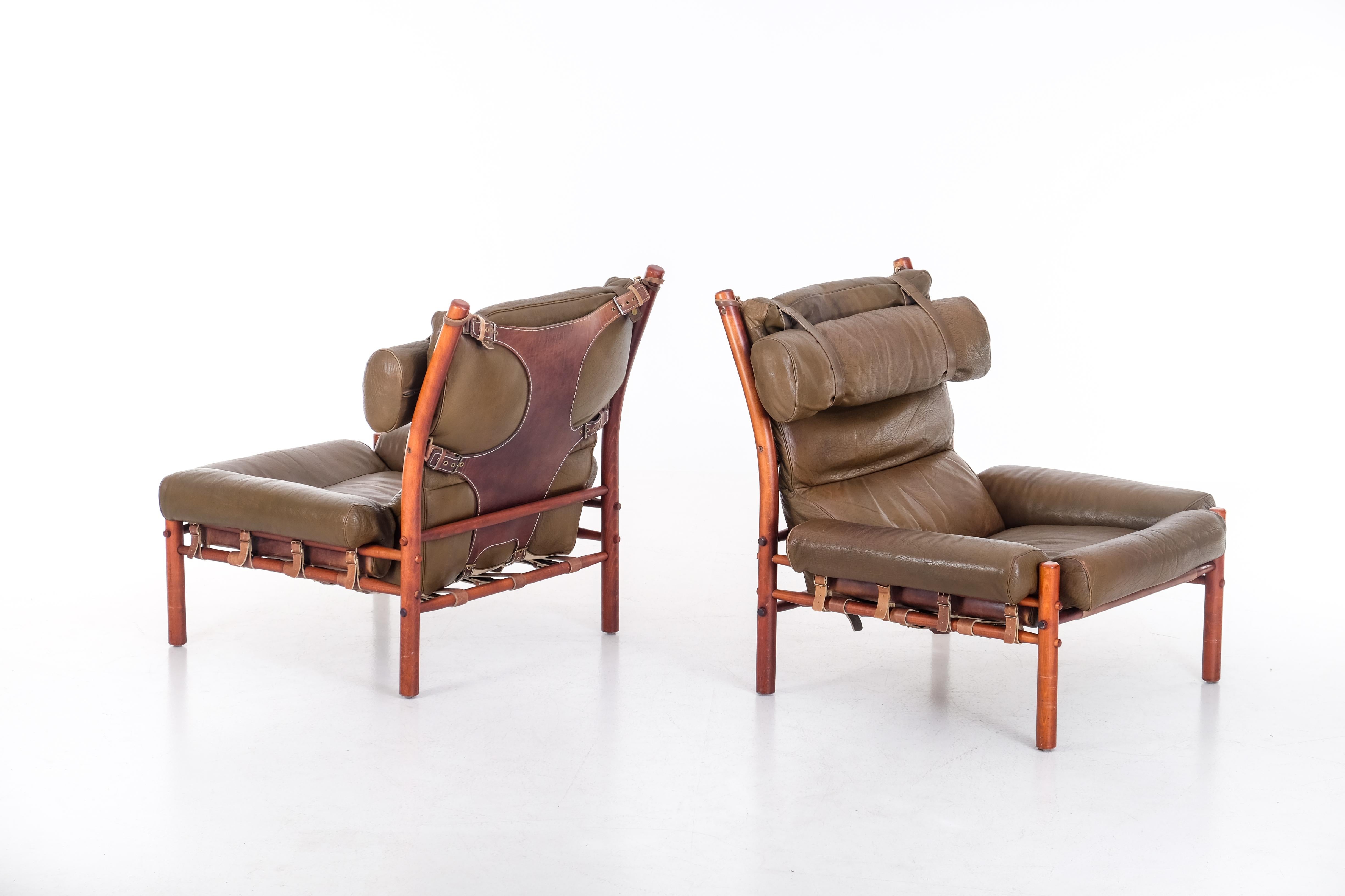 Ein Paar Arne Norell „Inca“ Easy Chairs, 1970er-Jahre im Angebot 1