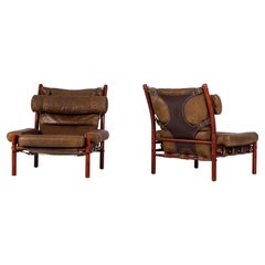 Pair of Arne Norell "Inca" Easy Chairs, 1970s