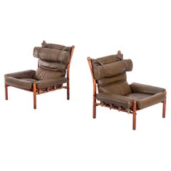 Vintage Pair of Arne Norell "Inca" Easy Chairs, 1970s