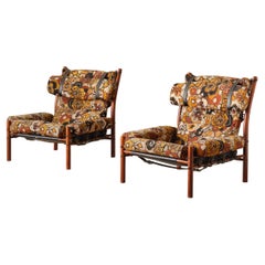 Pair of Arne Norell "Inca" Easy Chairs, 1970s