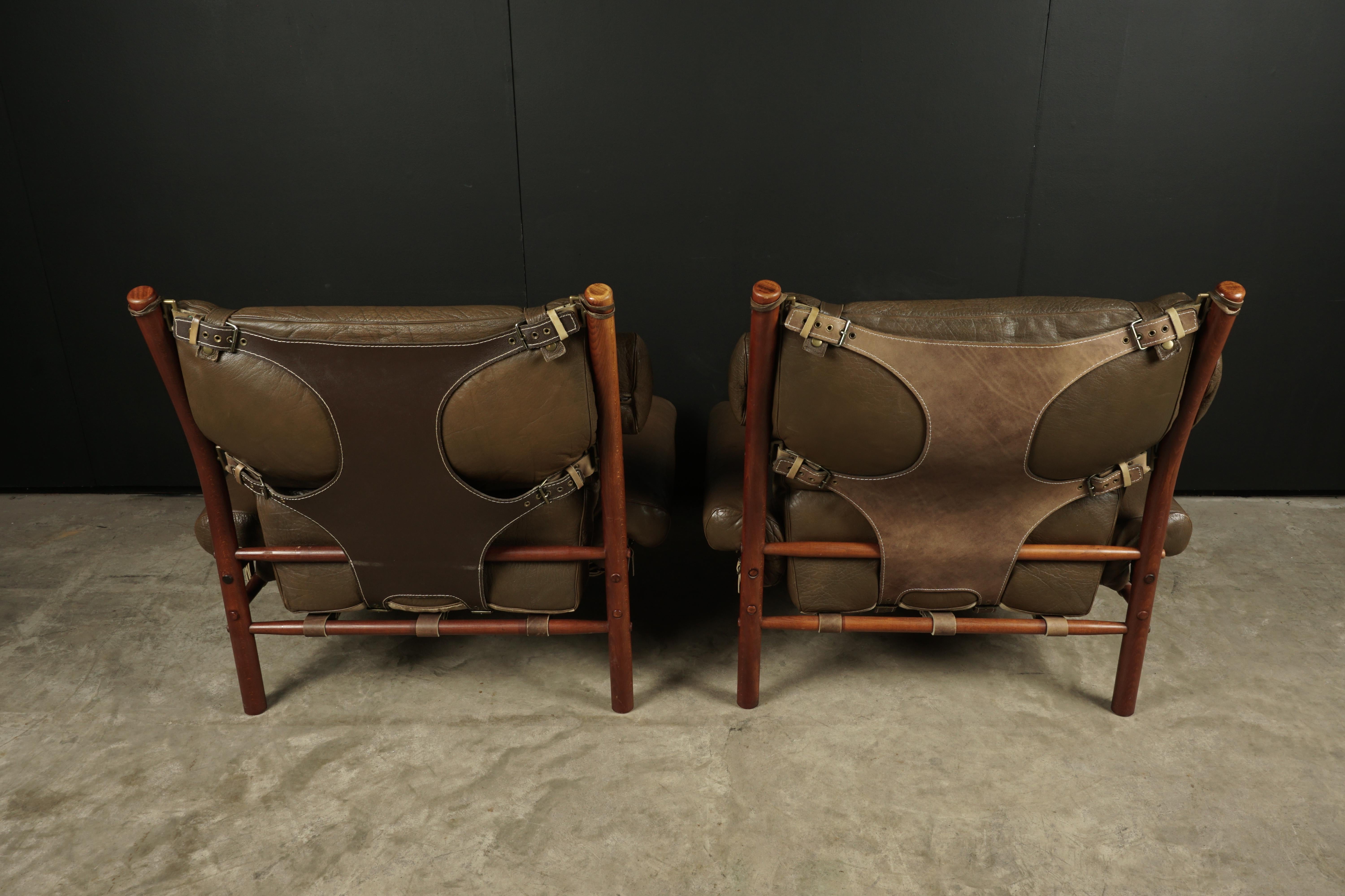 Pair of Arne Norell Lounge Chairs, Model Inca, circa 1960 In Good Condition In Nashville, TN
