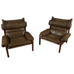 Pair of Arne Norell Lounge Chairs, Model Inca, circa 1960