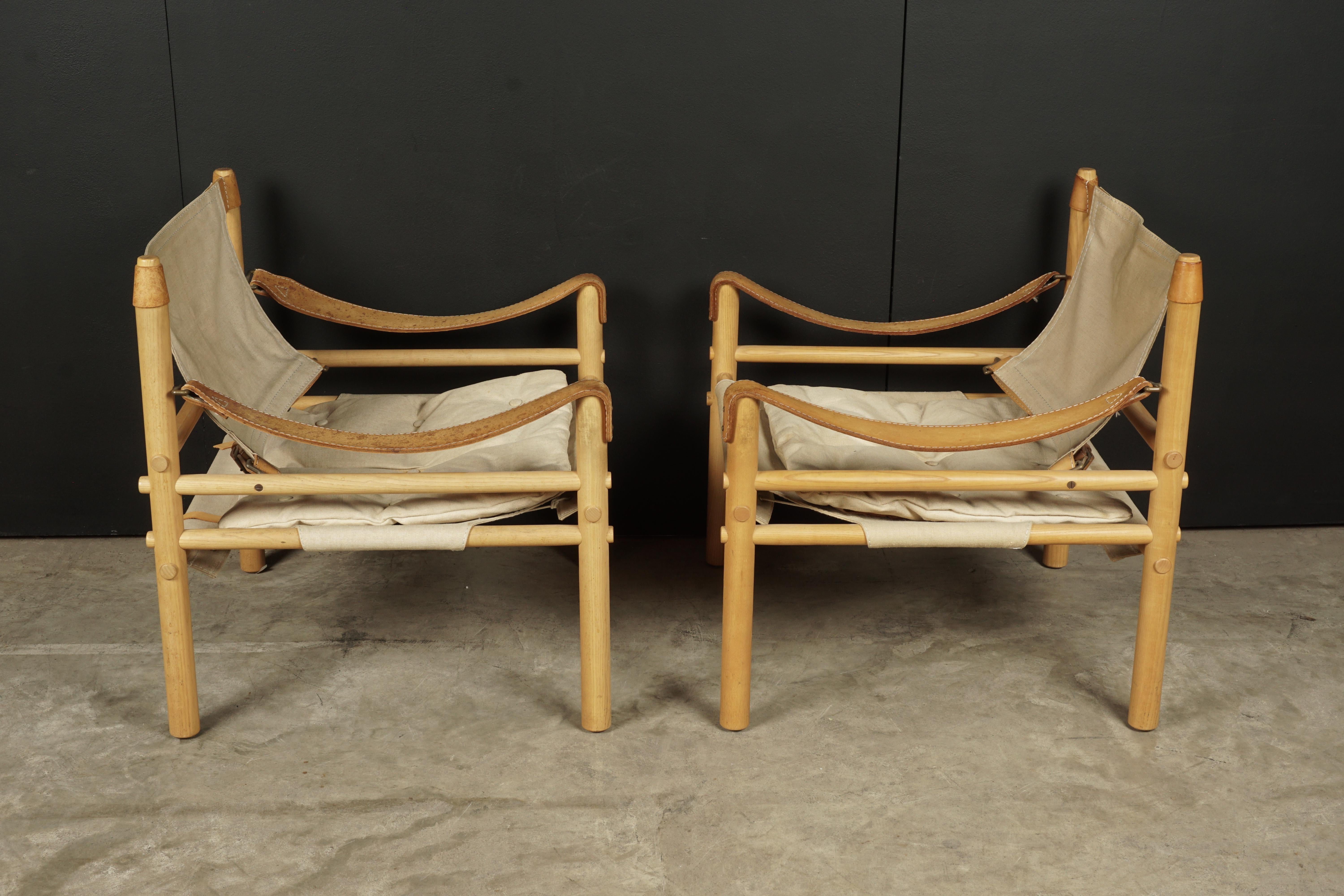 European Pair of Arne Norell Lounge Chairs, Model Sirocco, Sweden, circa 1970