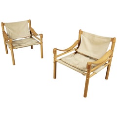 Pair of Arne Norell Lounge Chairs, Model Sirocco, Sweden, circa 1970